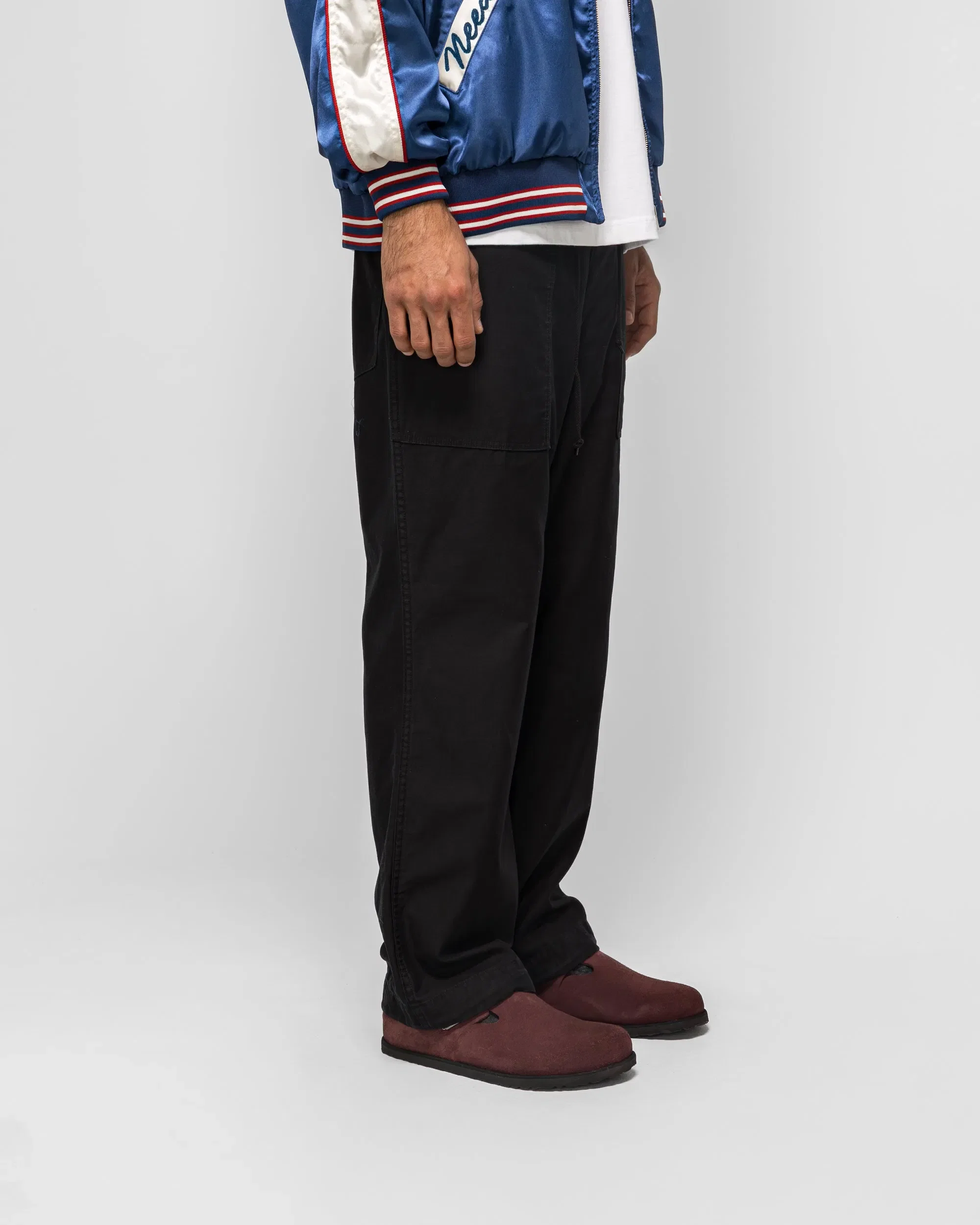 Needles String Field Pant - Black Reversed Sateen