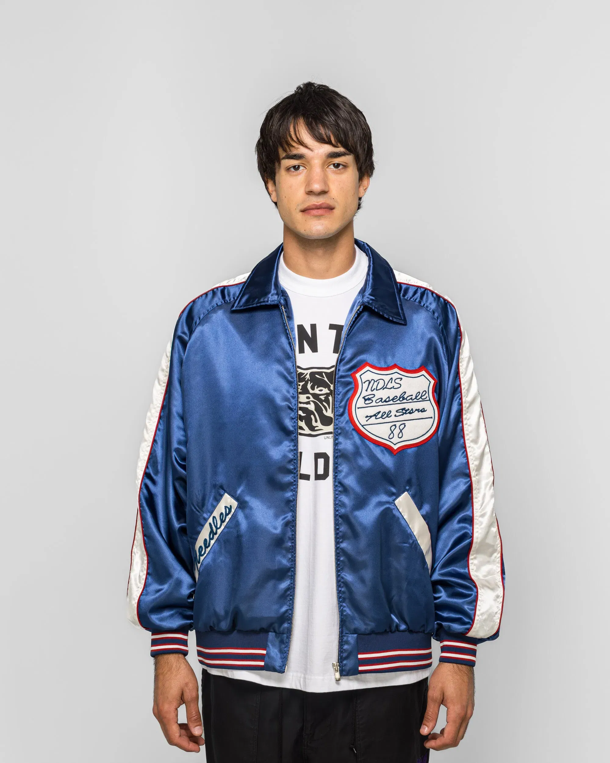 Needles Stadium Jacket - Navy Poly Sateen