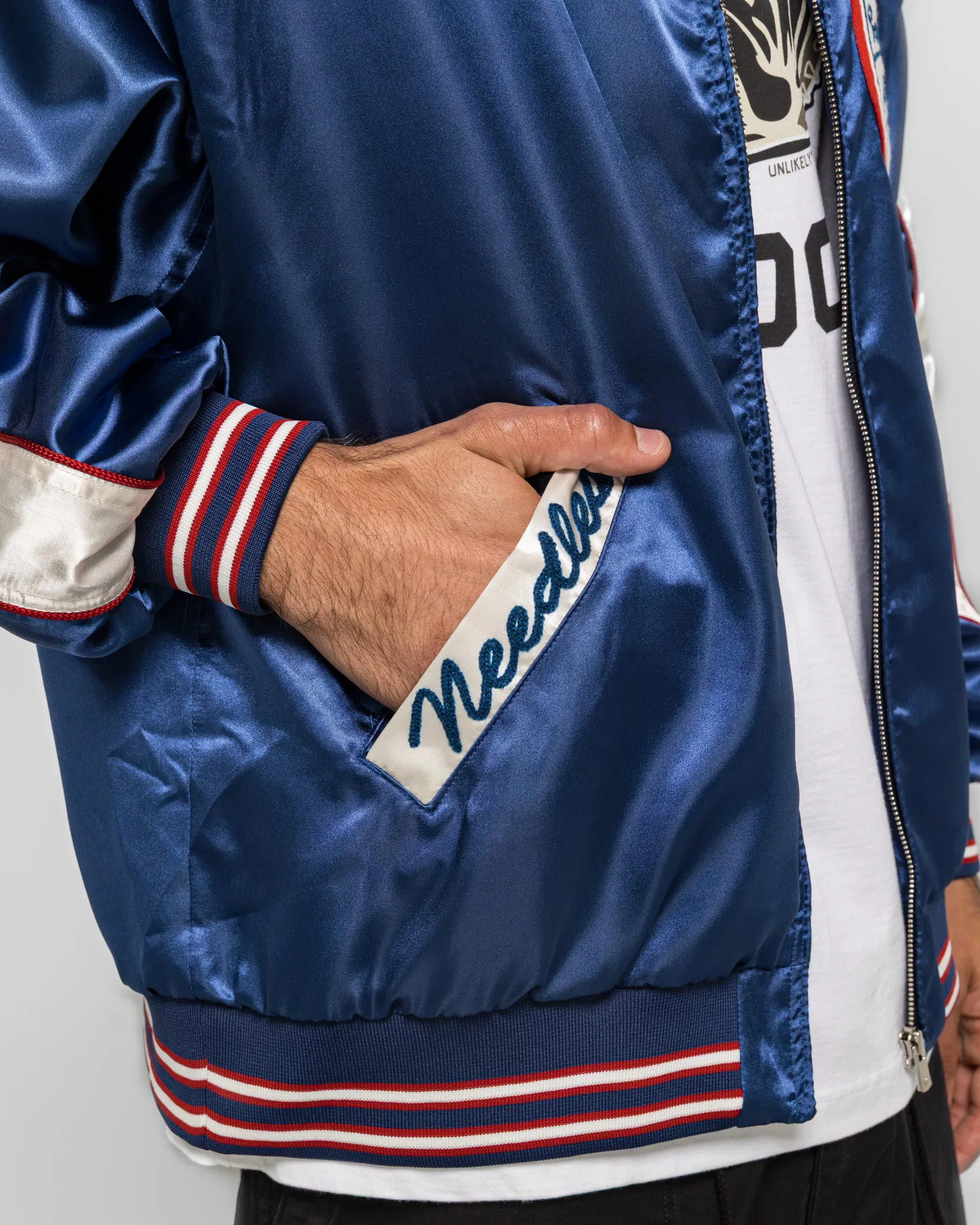 Needles Stadium Jacket - Navy Poly Sateen