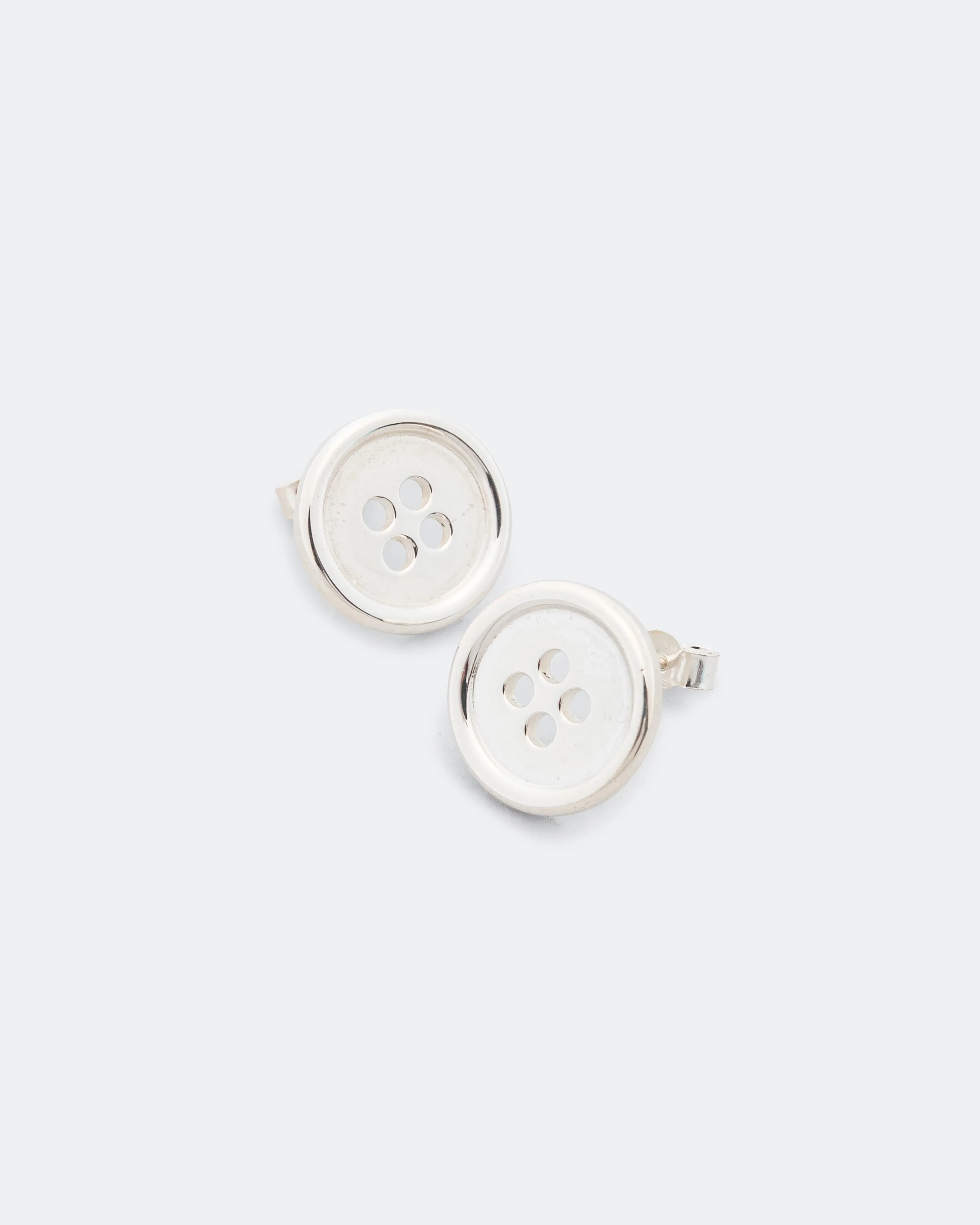 Bleue Burnham Button Earrings Impression - 925 Silver