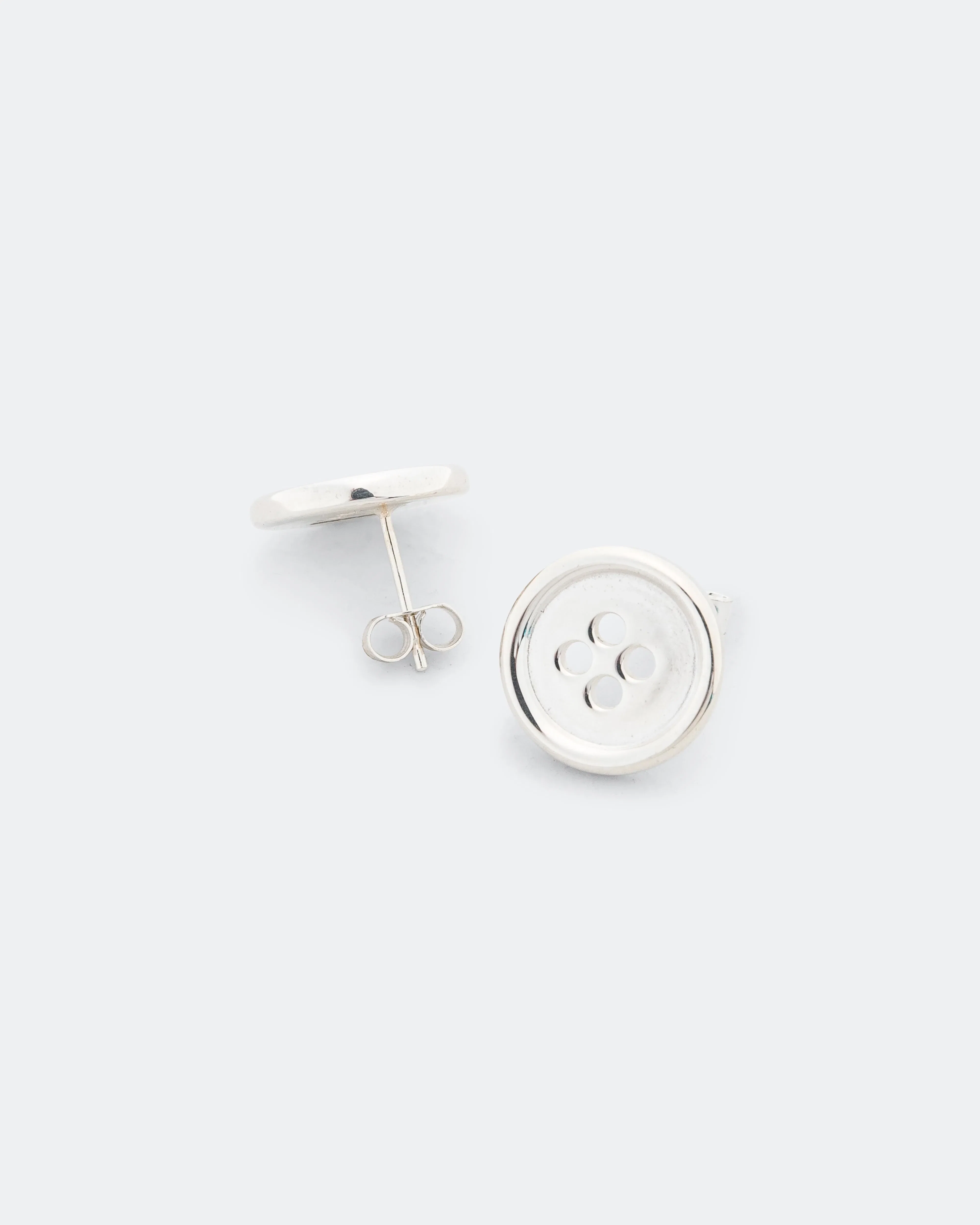 Bleue Burnham Button Earrings Impression - 925 Silver