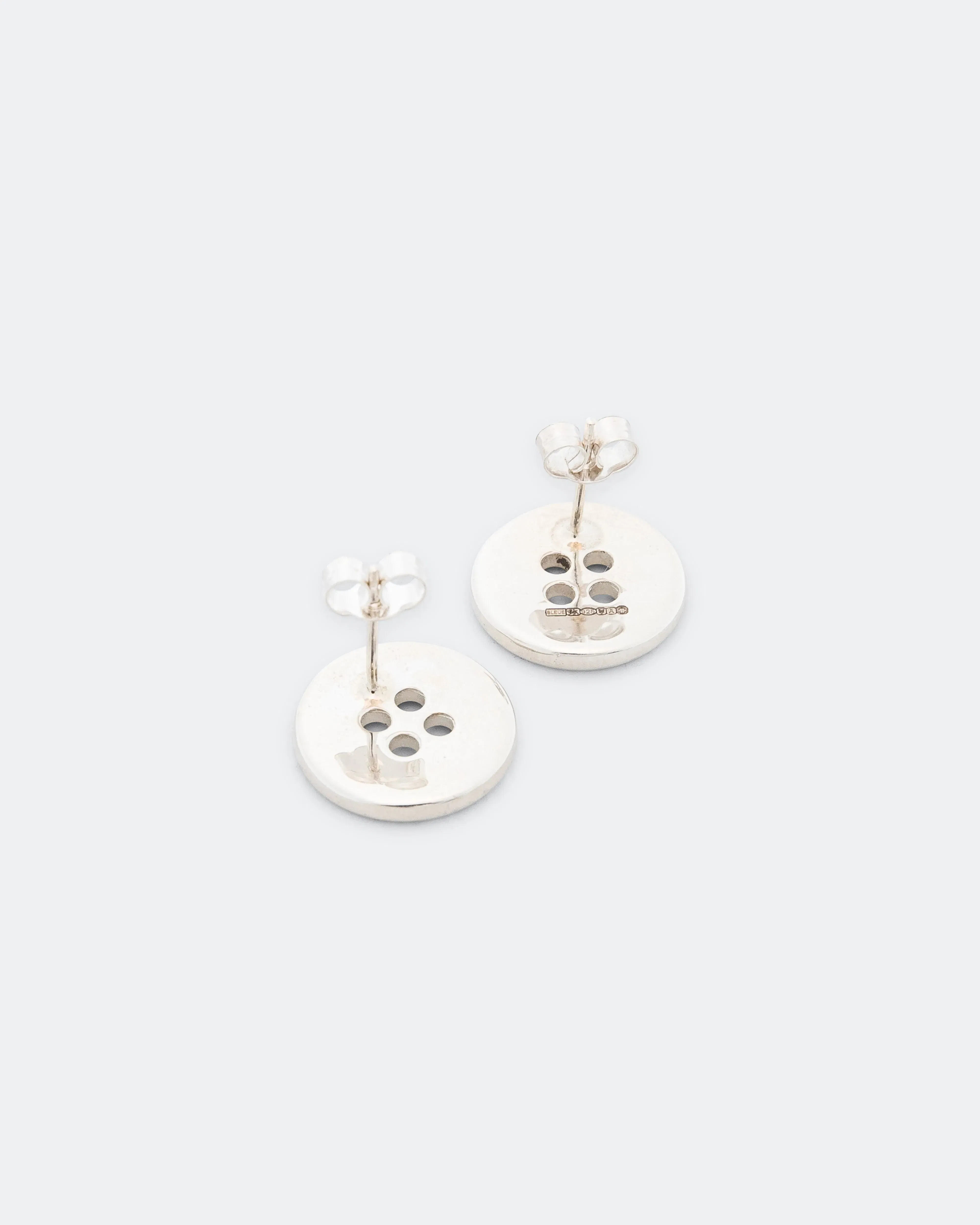 Bleue Burnham Button Earrings Impression - 925 Silver