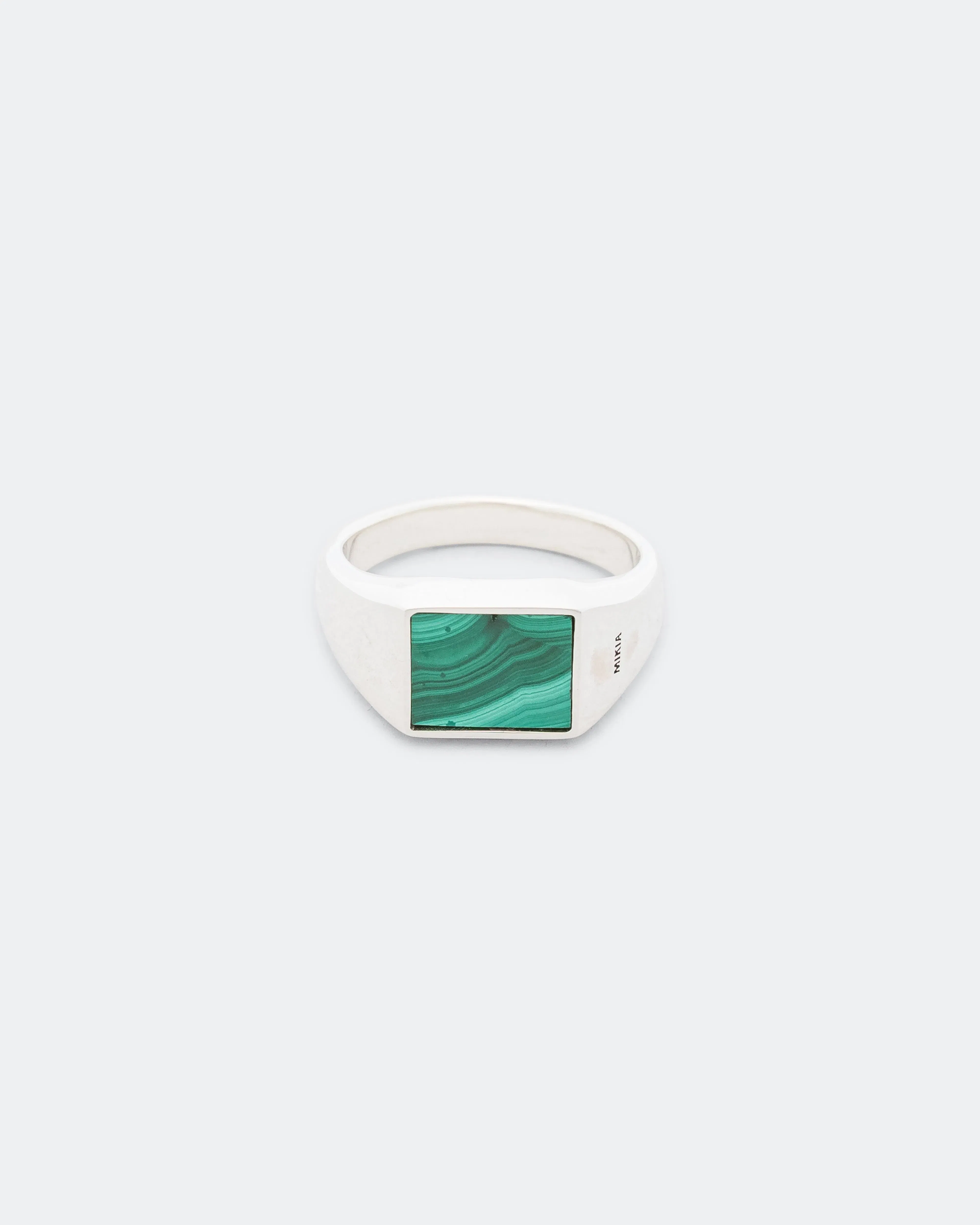 Mikia Rectangle Ring - Malachite/925 Silver