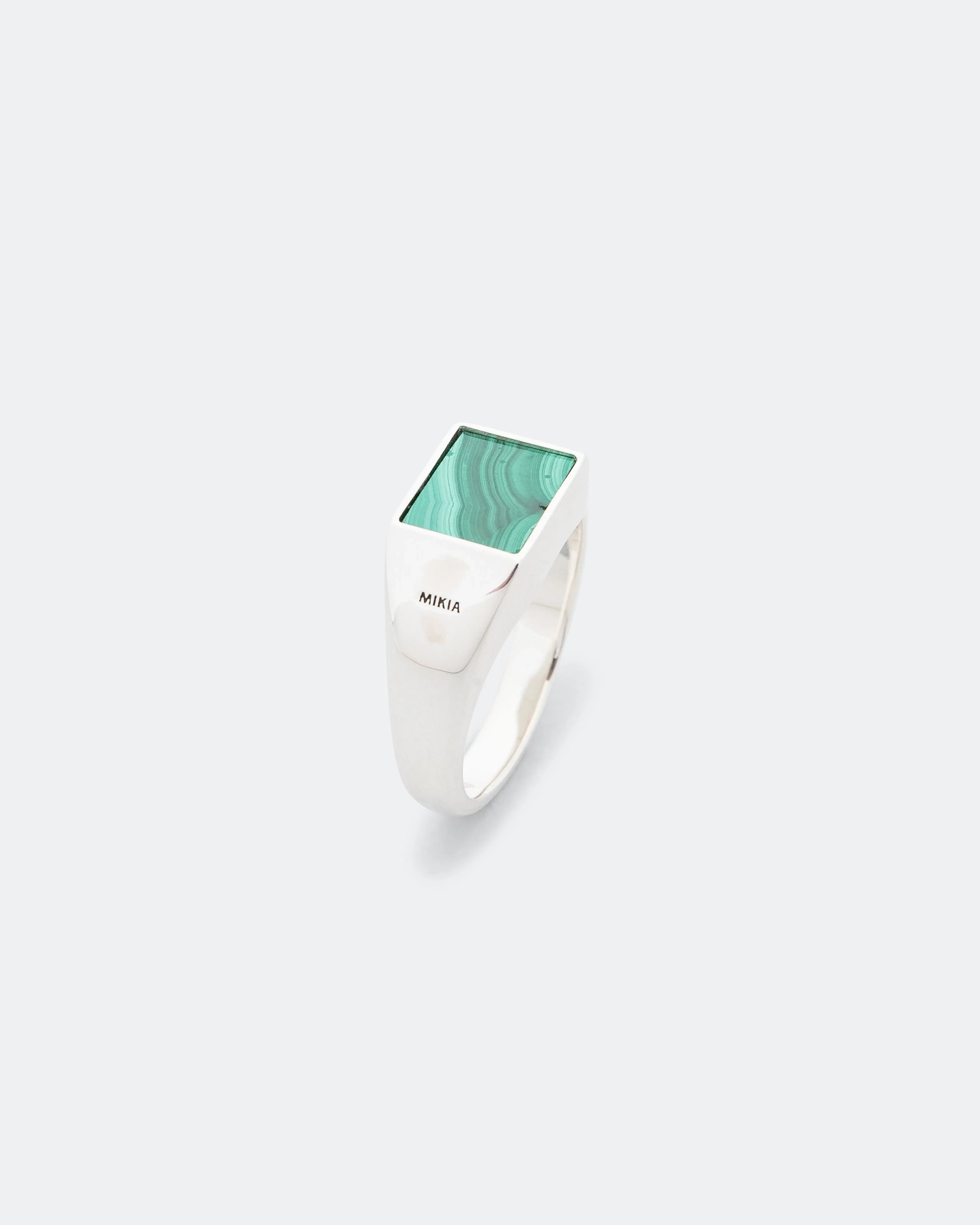 Mikia Rectangle Ring - Malachite/925 Silver