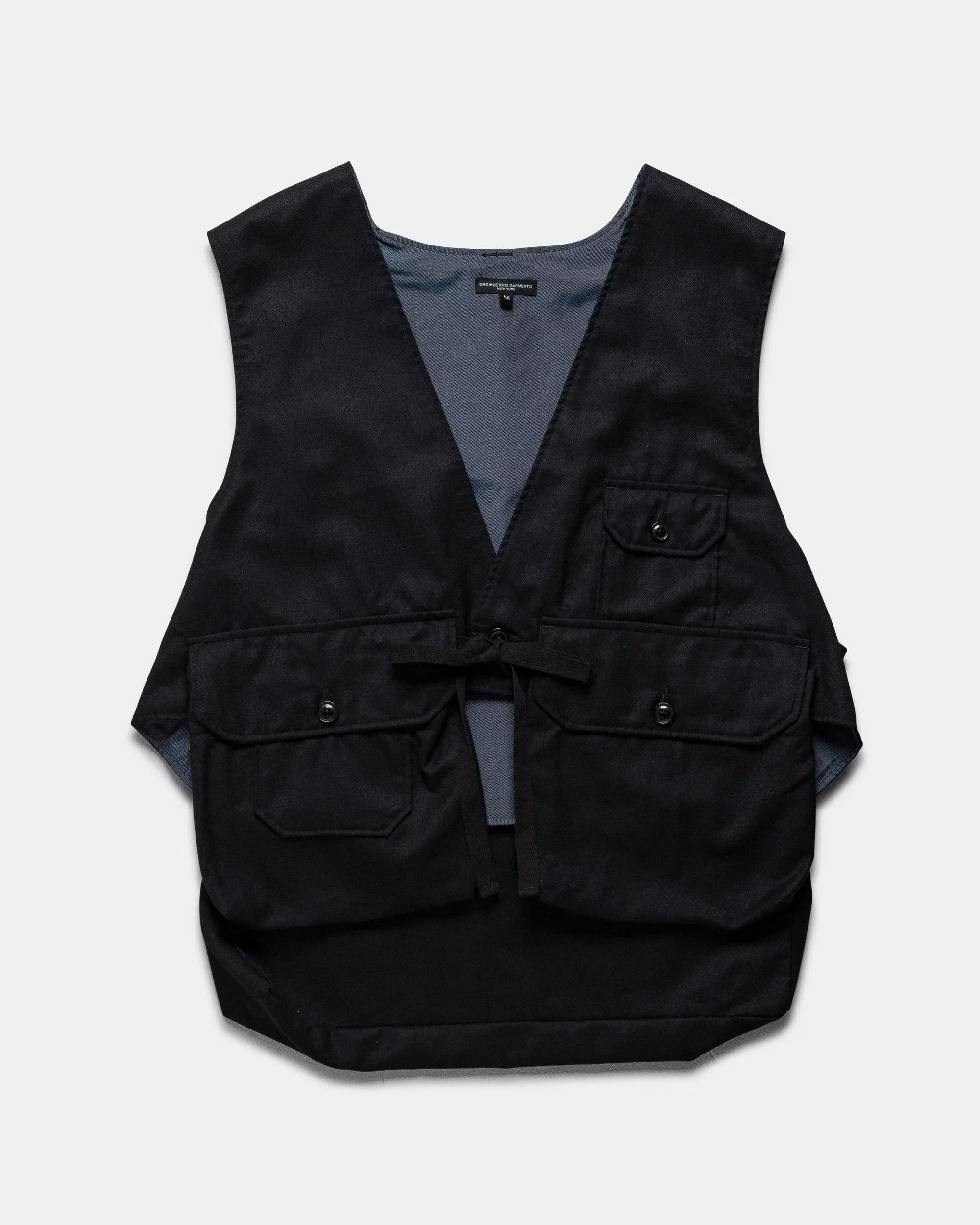 Engineered Garments Fowl Vest - Dark Navy High Count Worsted Wool
