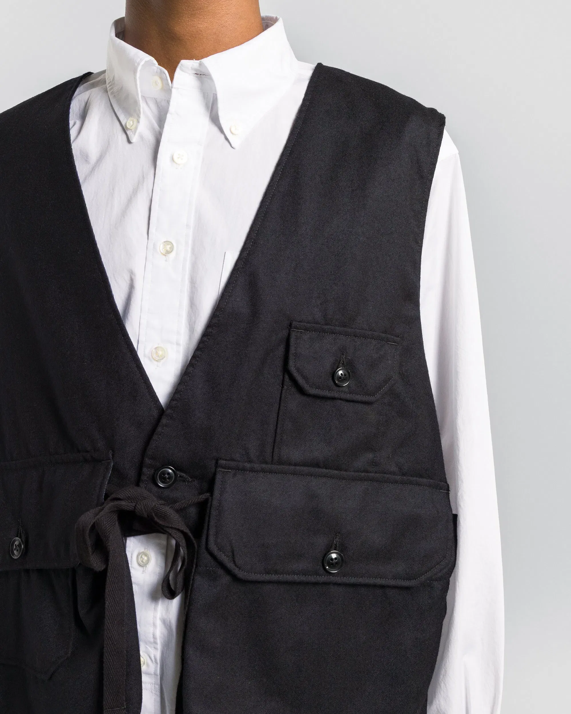 Engineered Garments Fowl Vest - Dark Navy High Count Worsted Wool