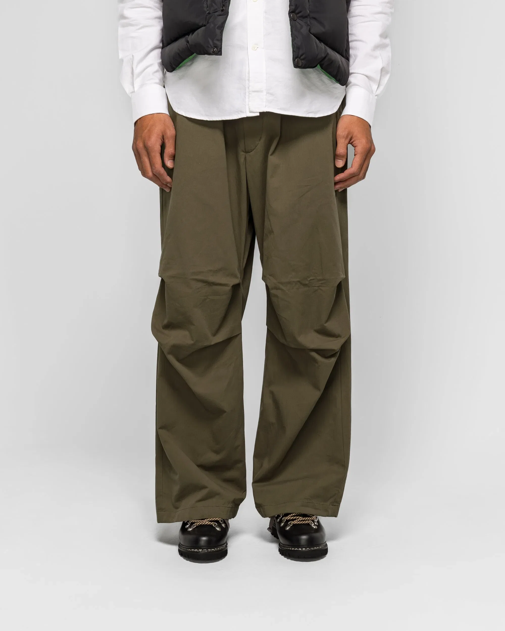Engineered Garments Over Pant - Olive Cotton Sanded Cloth