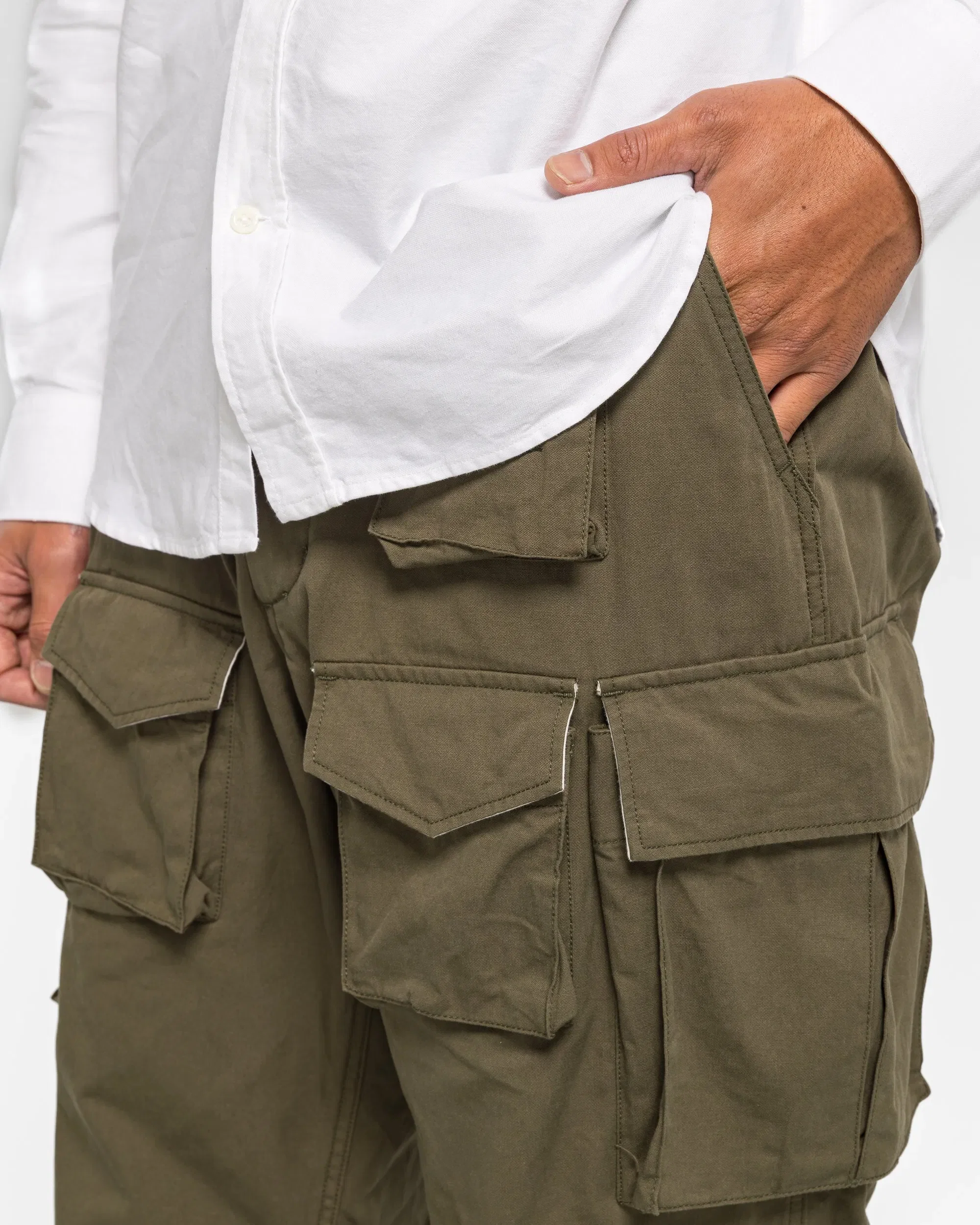 Engineered Garments FA Pant - Olive Cotton Sanded Cloth