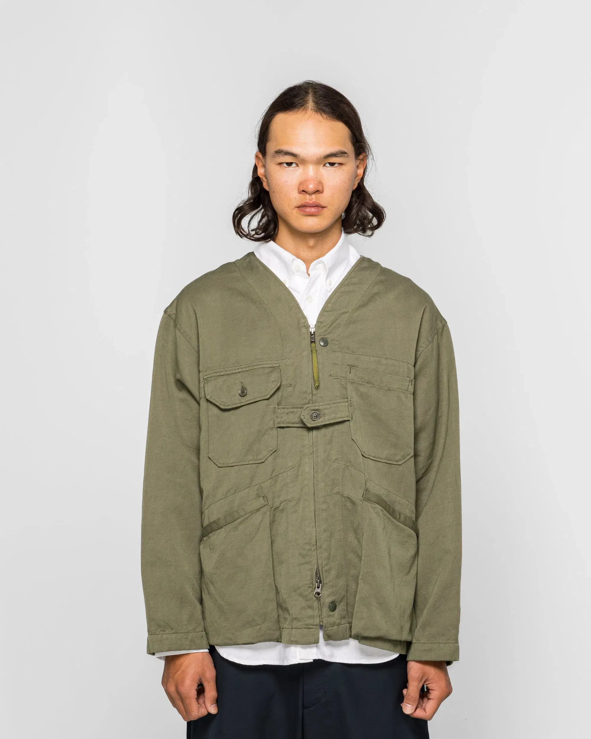 Engineered Garments Cardigan Jacket - Olive CL Heavy Twill