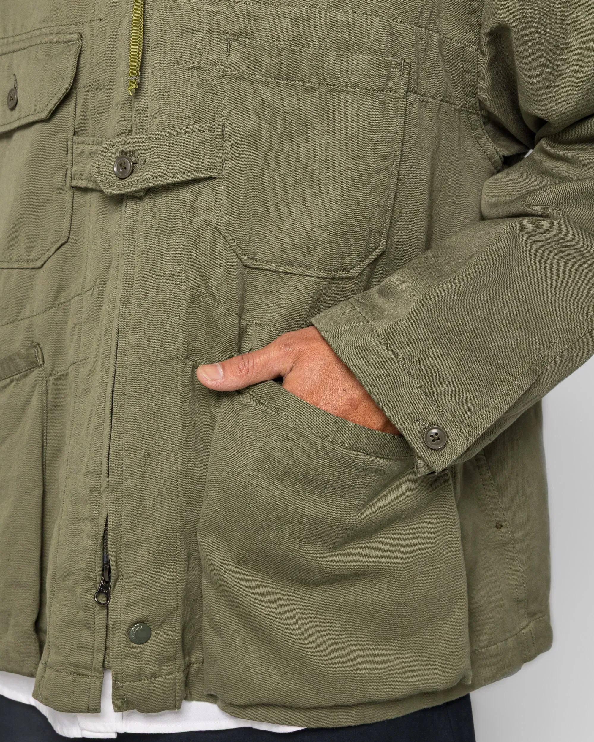 Engineered Garments Cardigan Jacket - Olive CL Heavy Twill