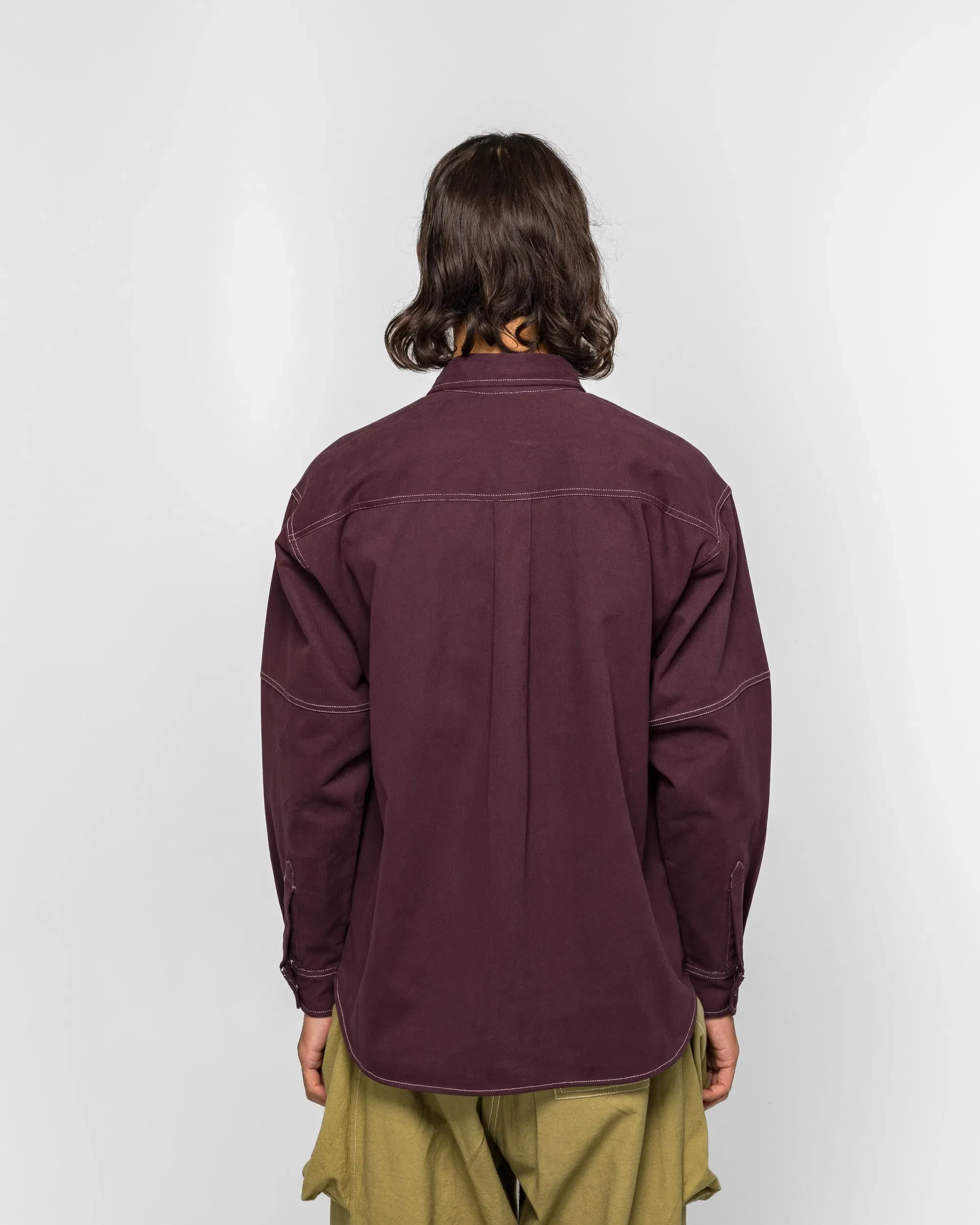 STORY mfg. Harvest Shirt - Purple Fish Hand Applique