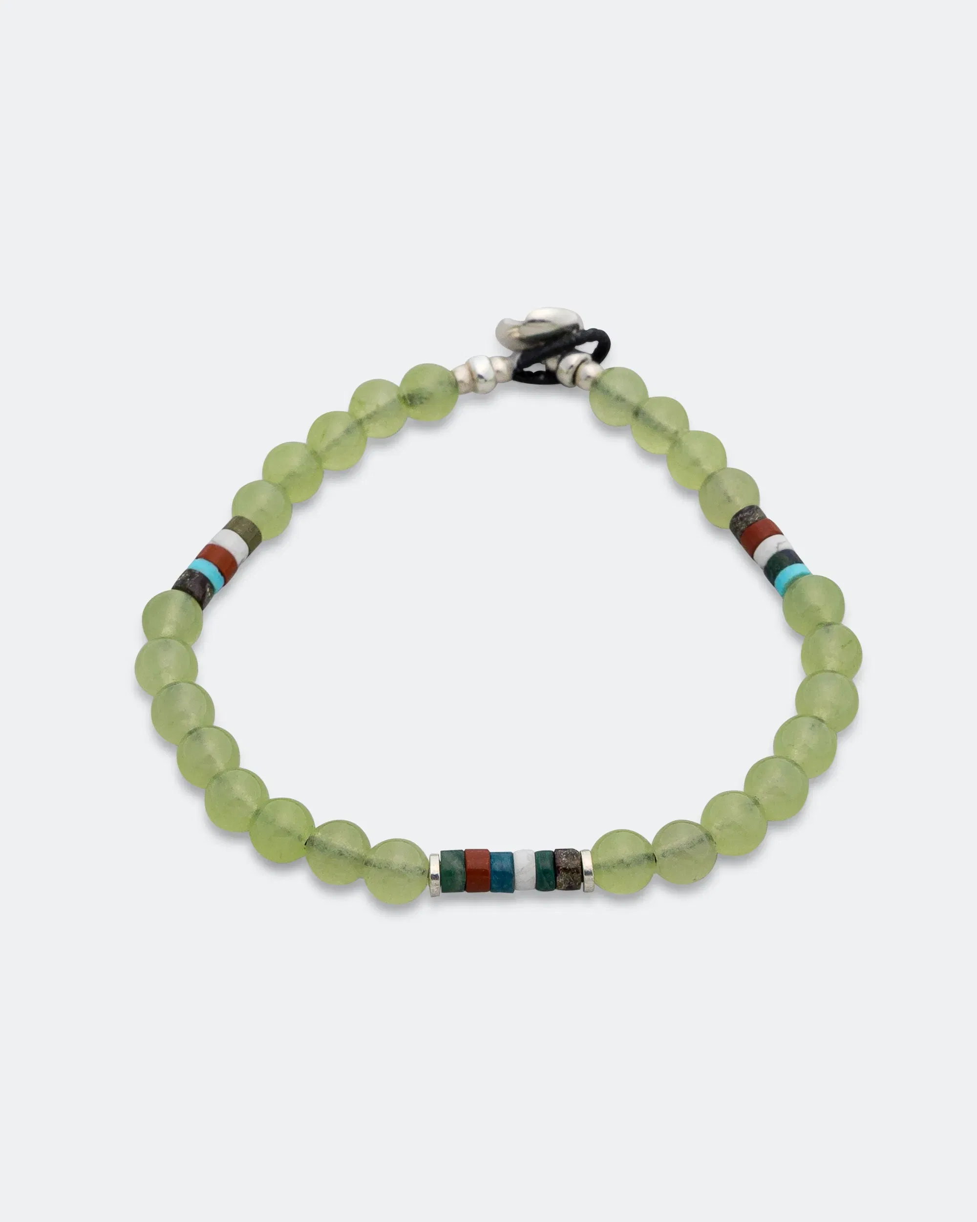 Mikia 6mm Bracelet x UP THERE - Green Jade/925 Silver