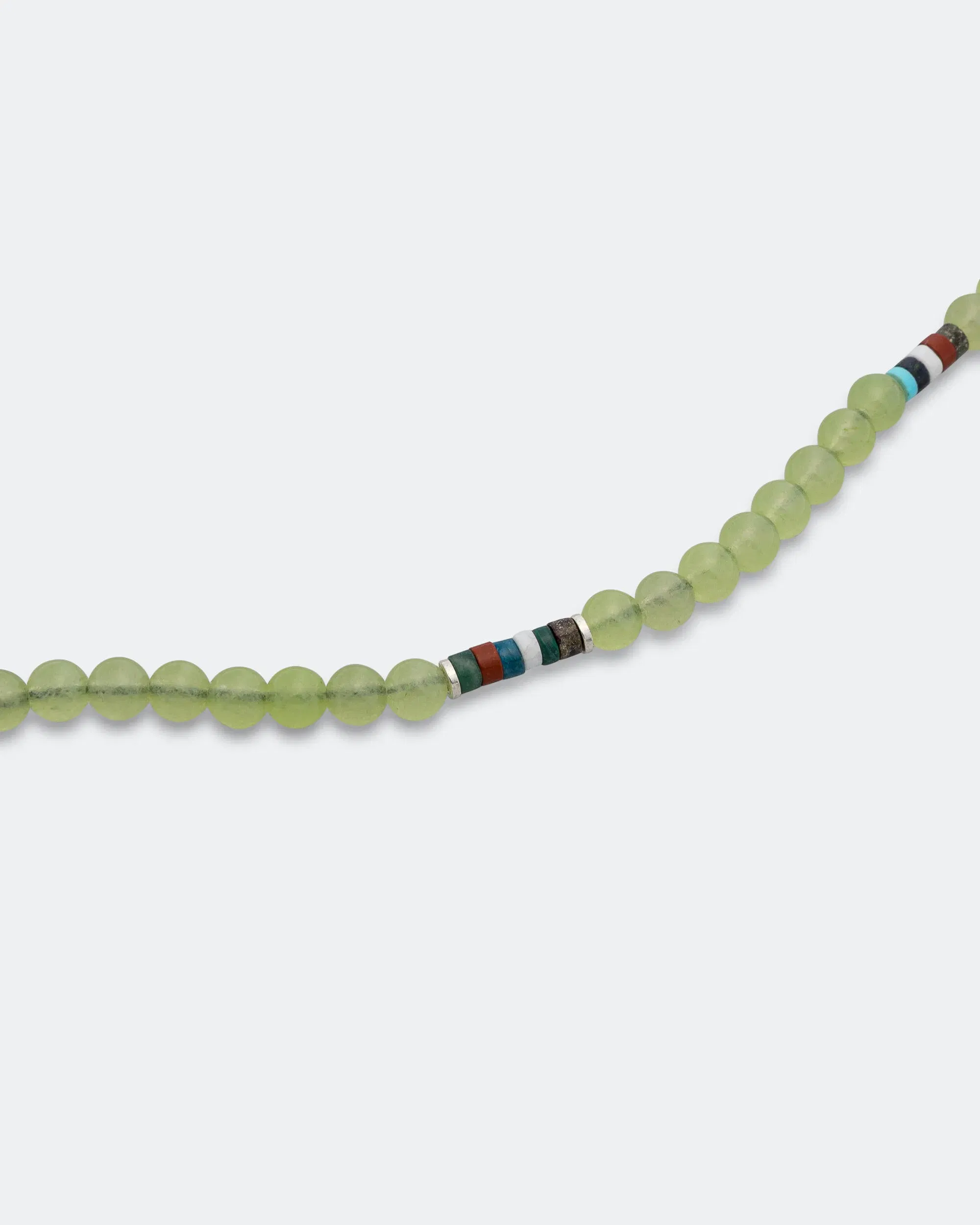 Mikia 6mm Bracelet x UP THERE - Green Jade/925 Silver