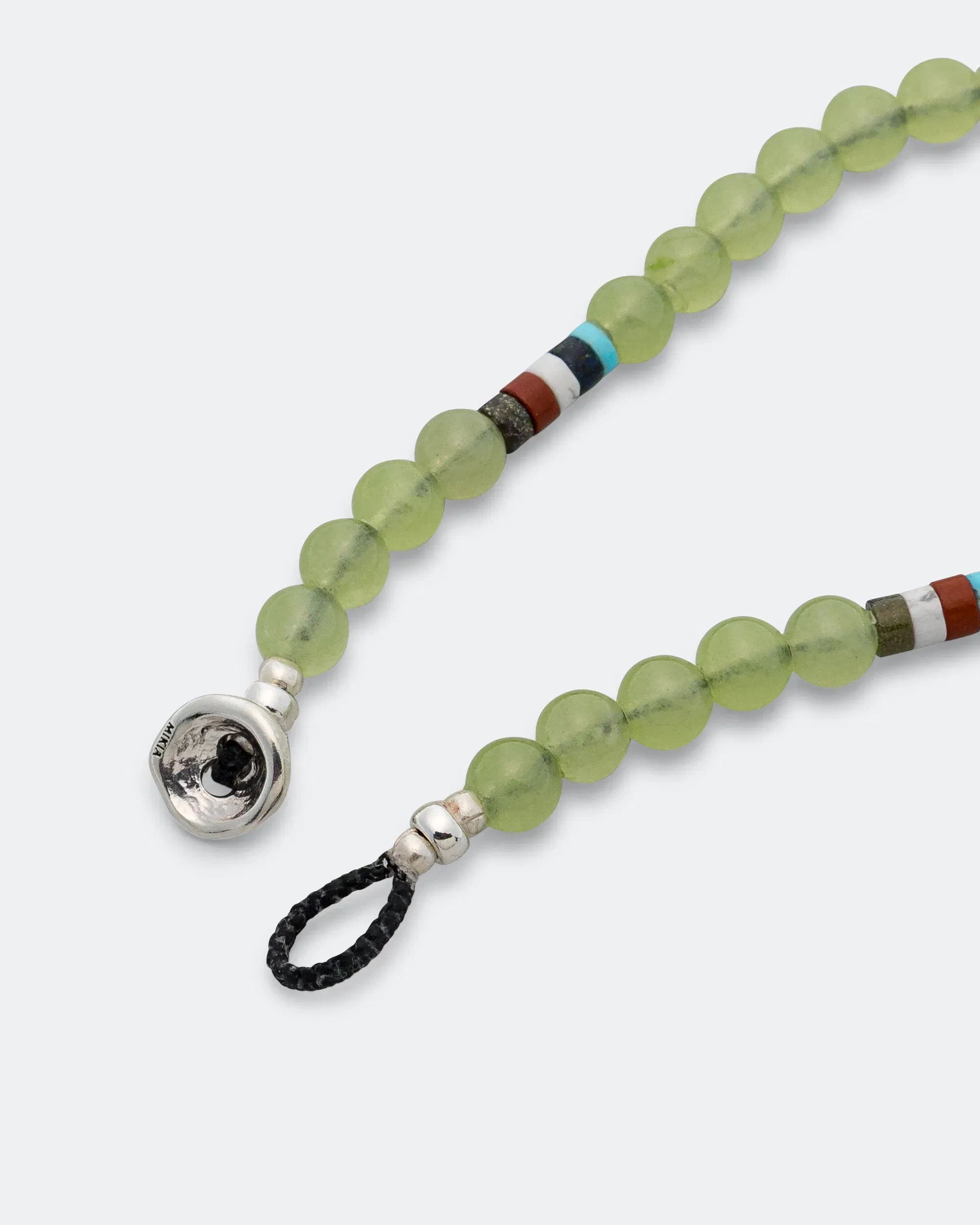 Mikia 6mm Bracelet x UP THERE - Green Jade/925 Silver