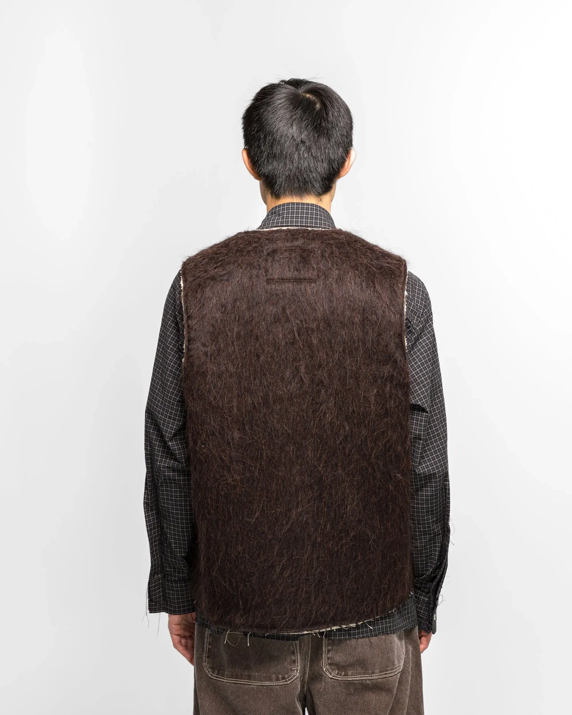 Camiel Fortgens Zip Vest - Brown Hairy Wool