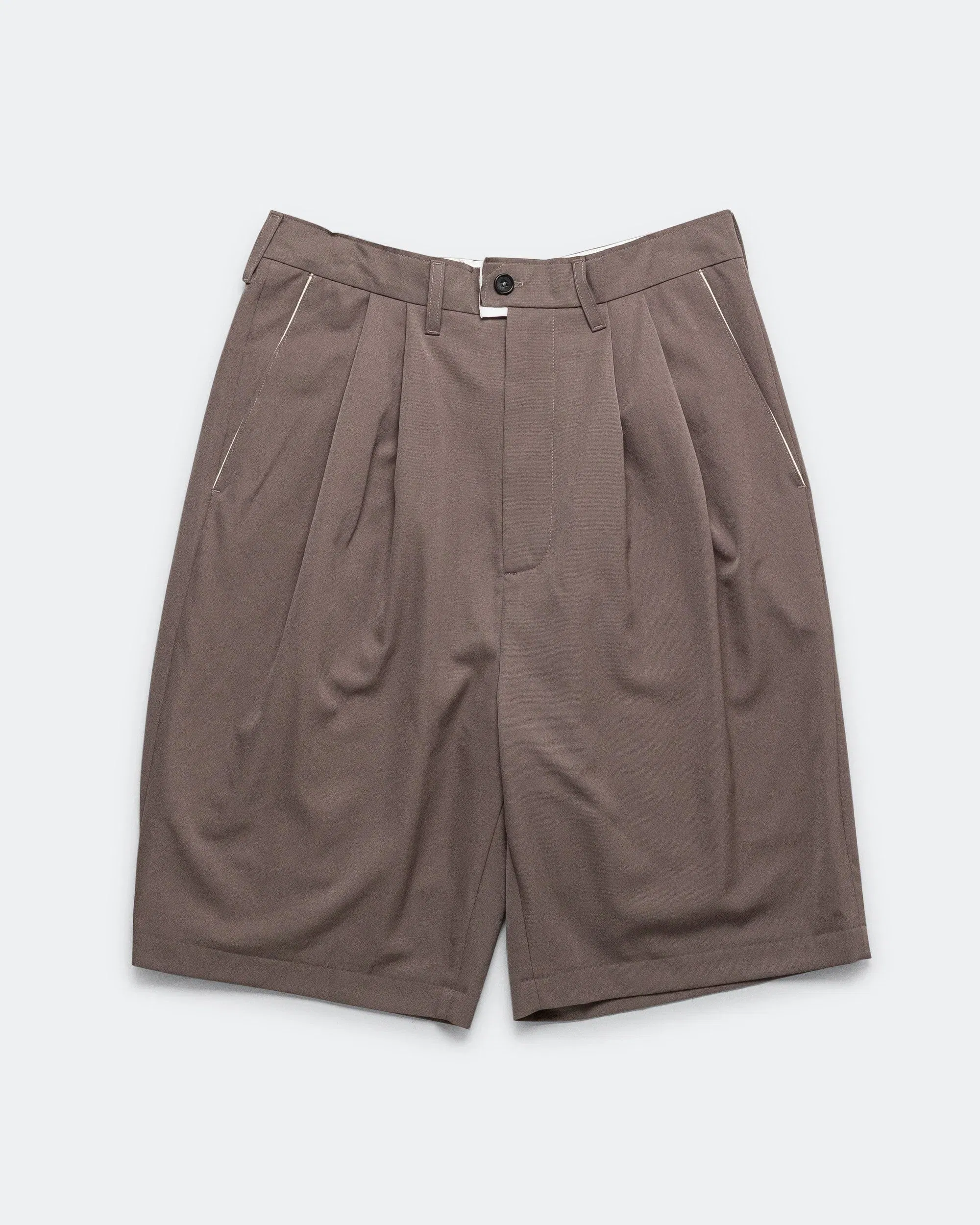 Camiel Fortgens Slim Suit Shorts - Taupe Wool