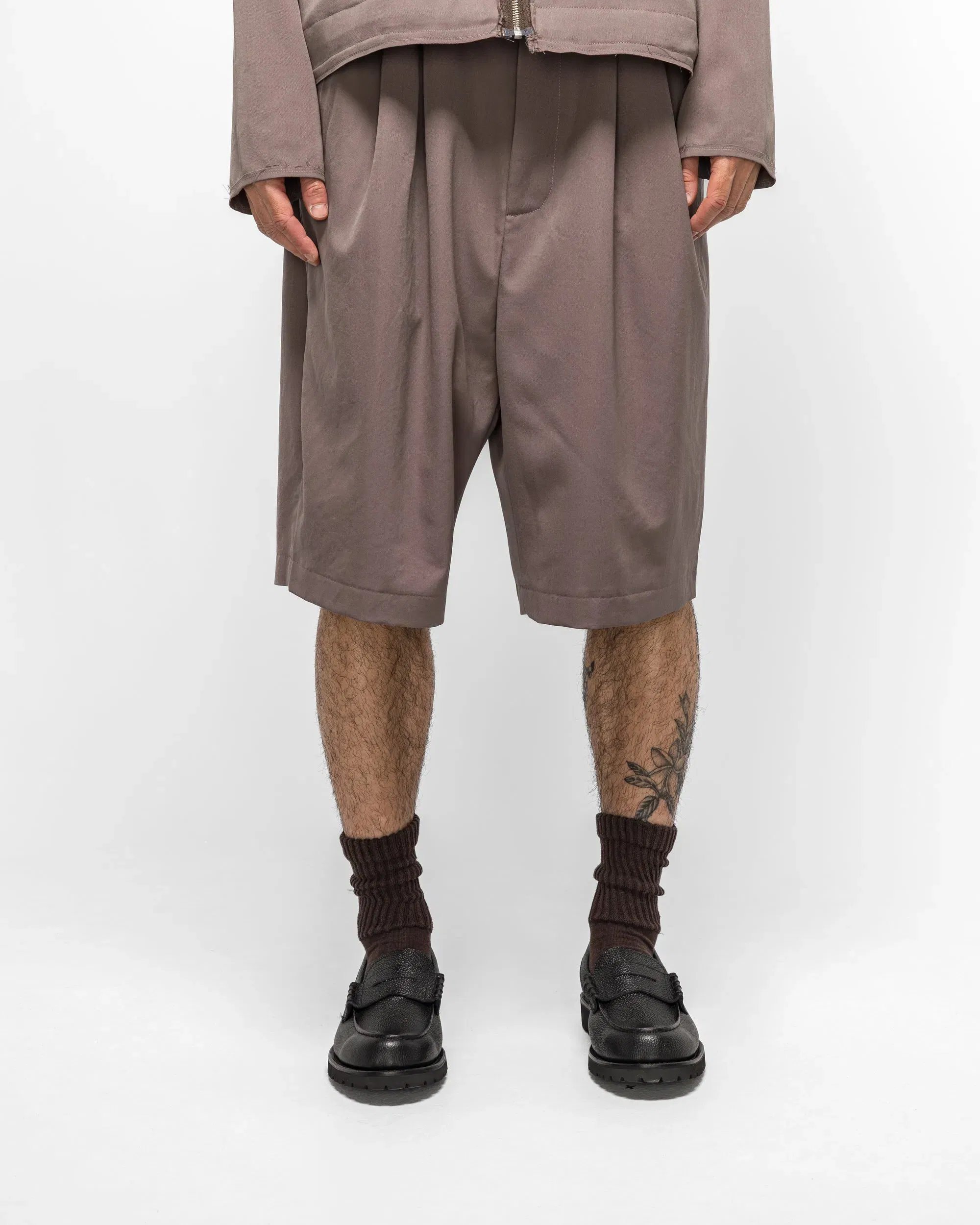 Camiel Fortgens Slim Suit Shorts - Taupe Wool