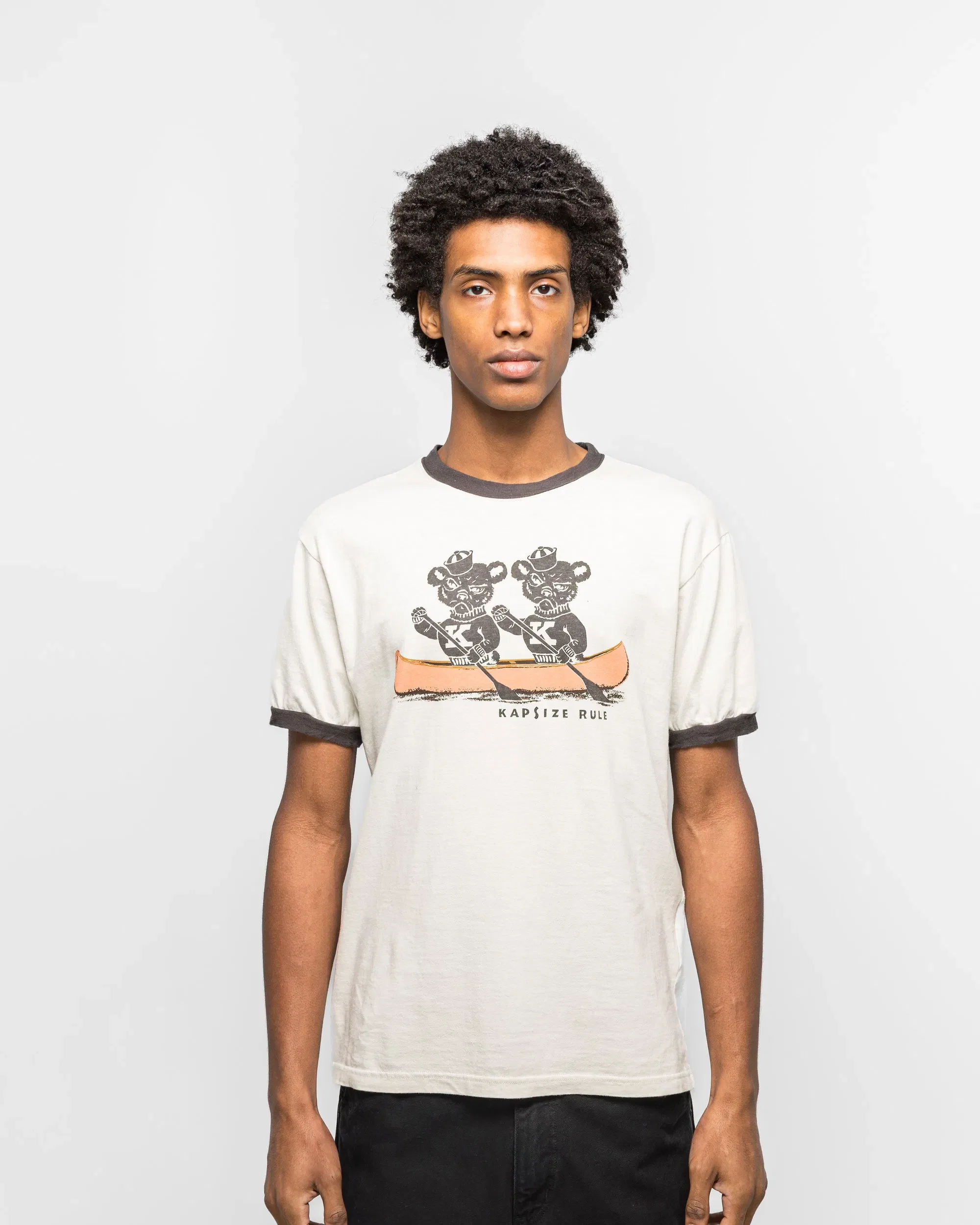 KAPITAL 20/-Jersey RINGER T ('K' BEAR) - Grey