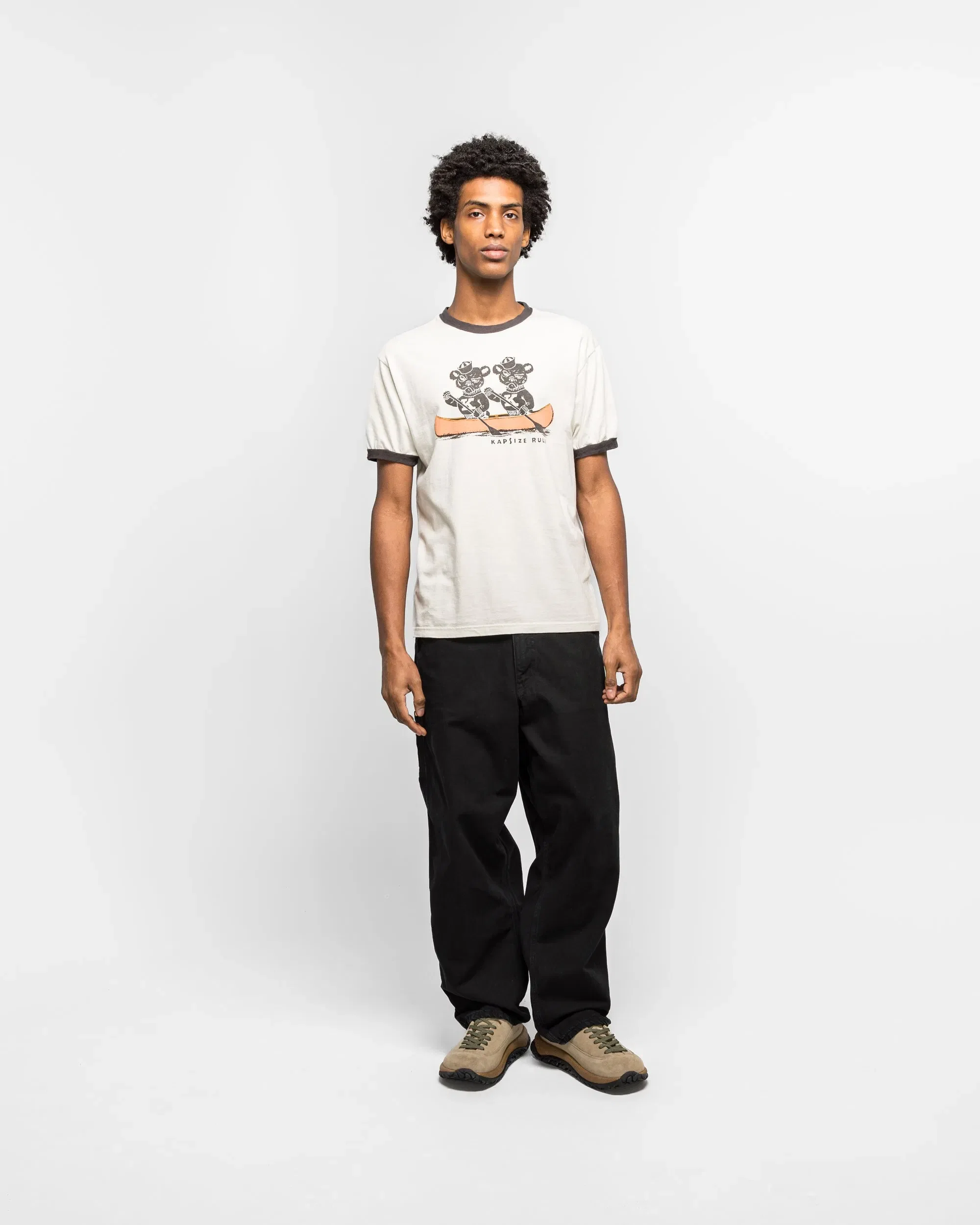 KAPITAL 20/-Jersey RINGER T ('K' BEAR) - Grey