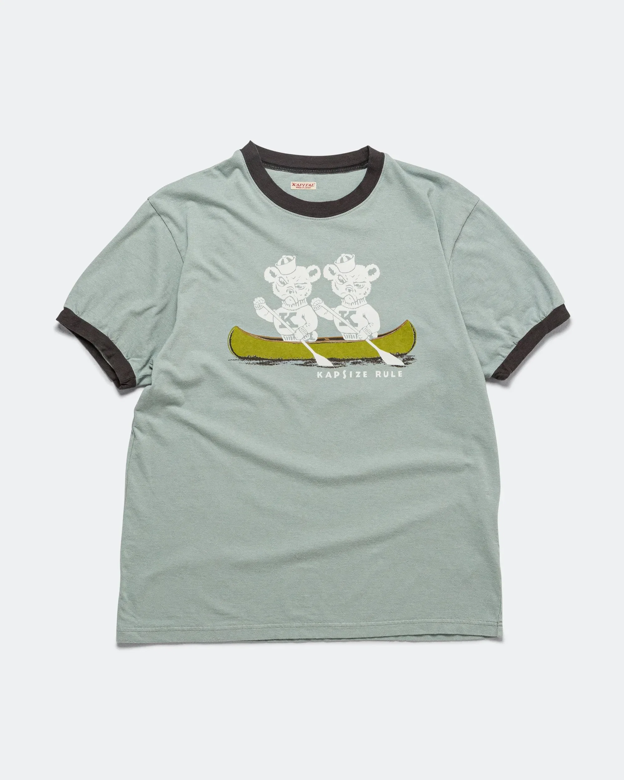 KAPITAL 20/-Jersey RINGER T ('K' BEAR) - Blue/Grey