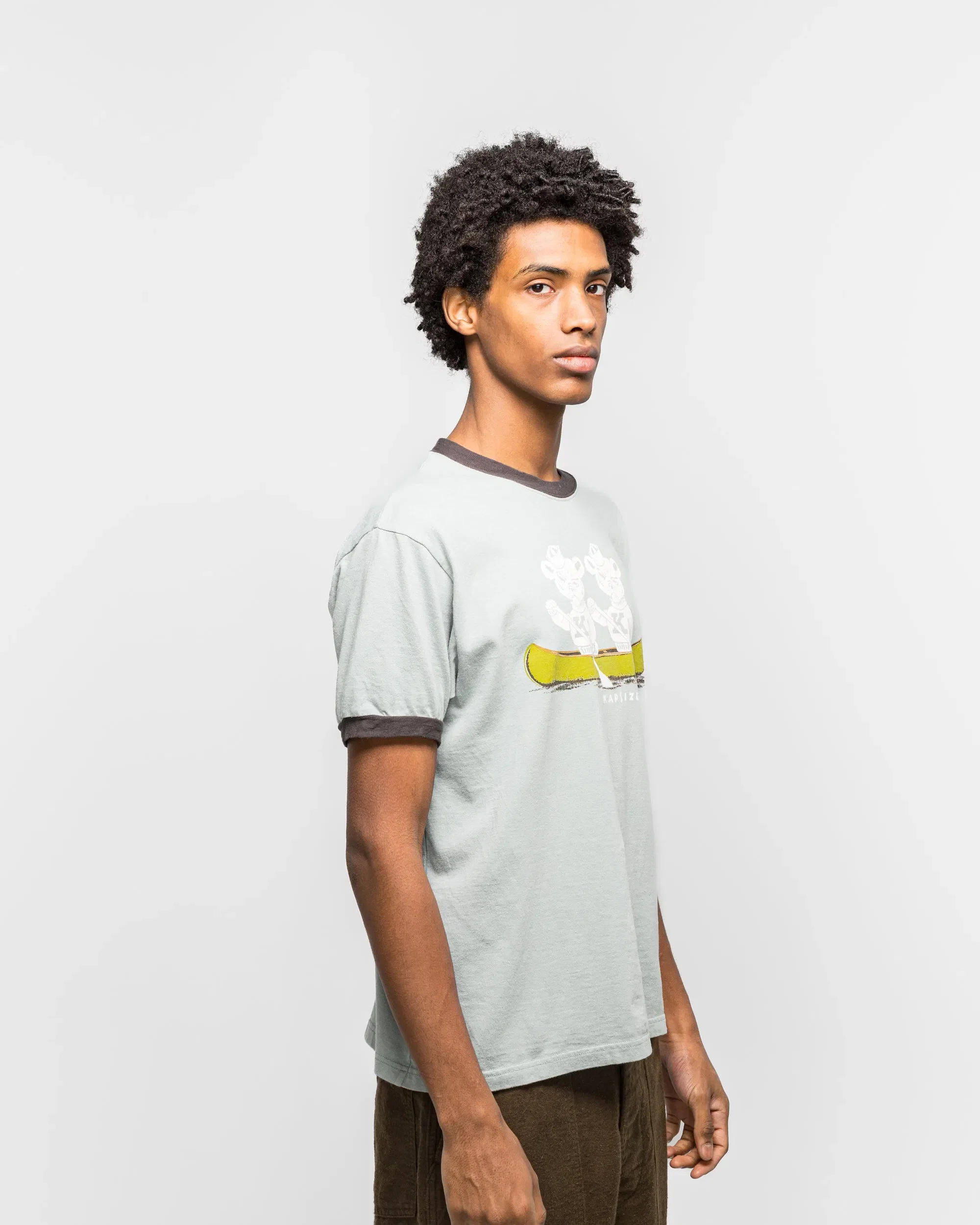 KAPITAL 20/-Jersey RINGER T ('K' BEAR) - Blue/Grey