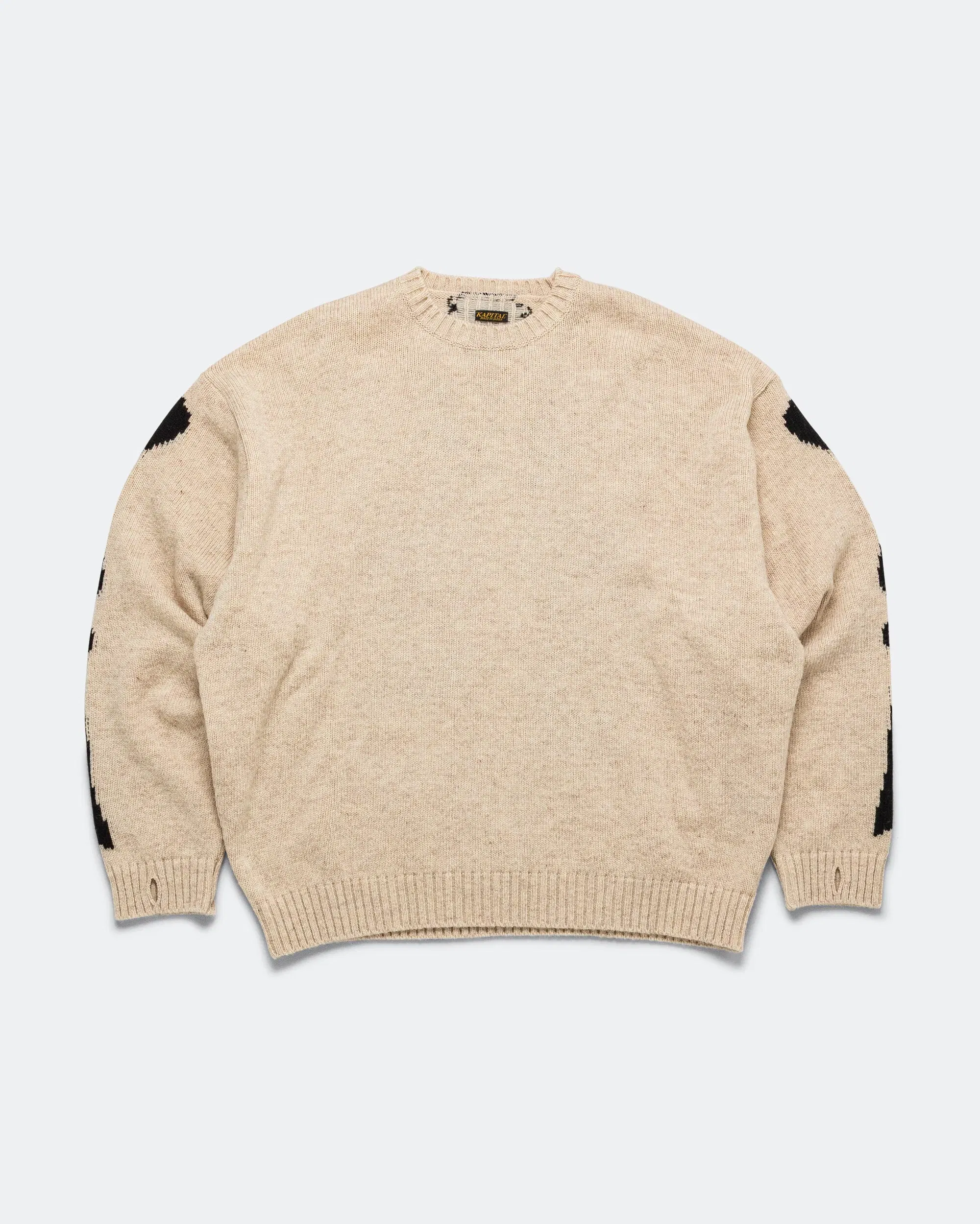 KAPITAL 5G Wool BONE Crew Sweater - Natural