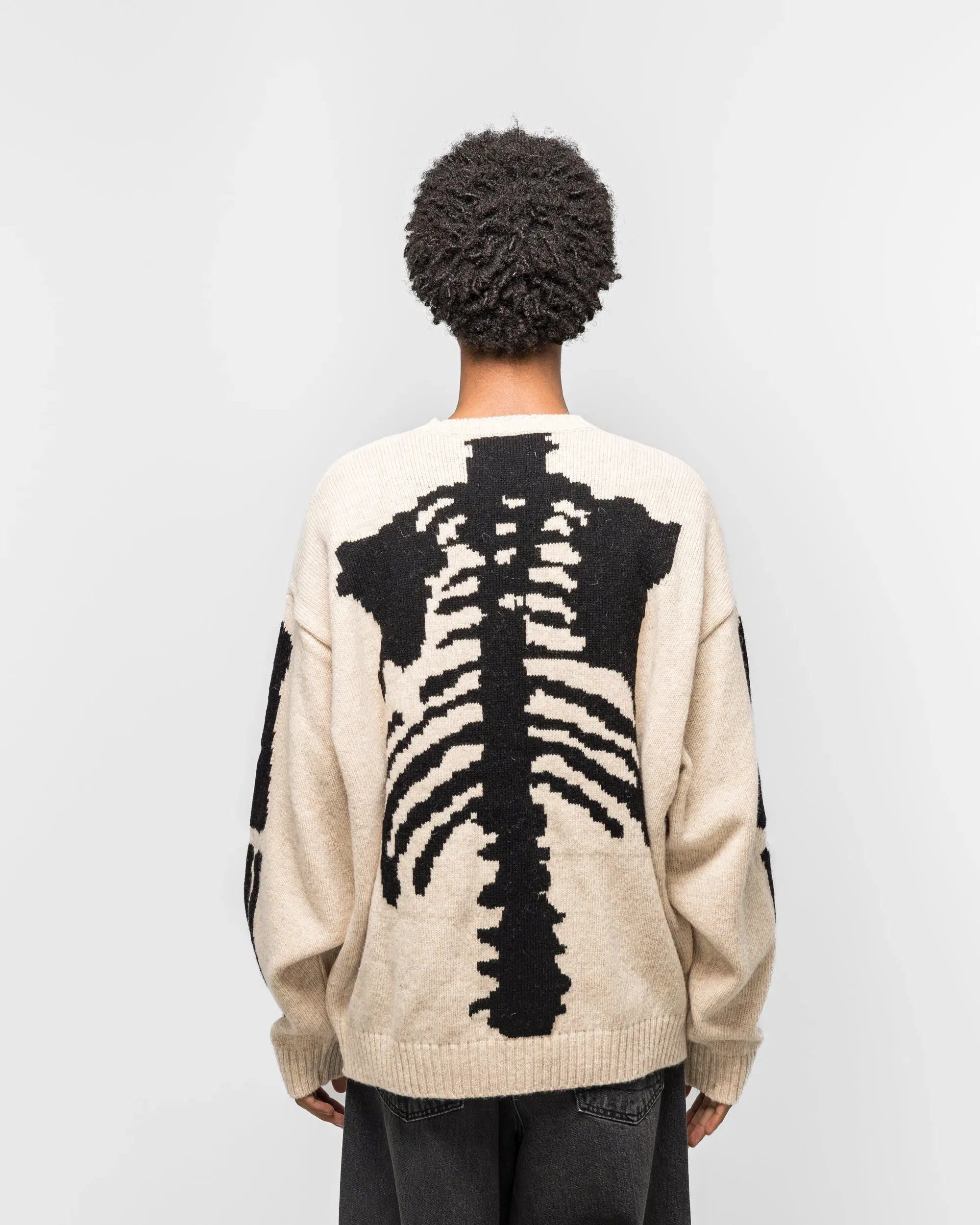 KAPITAL 5G Wool BONE Crew Sweater - Natural