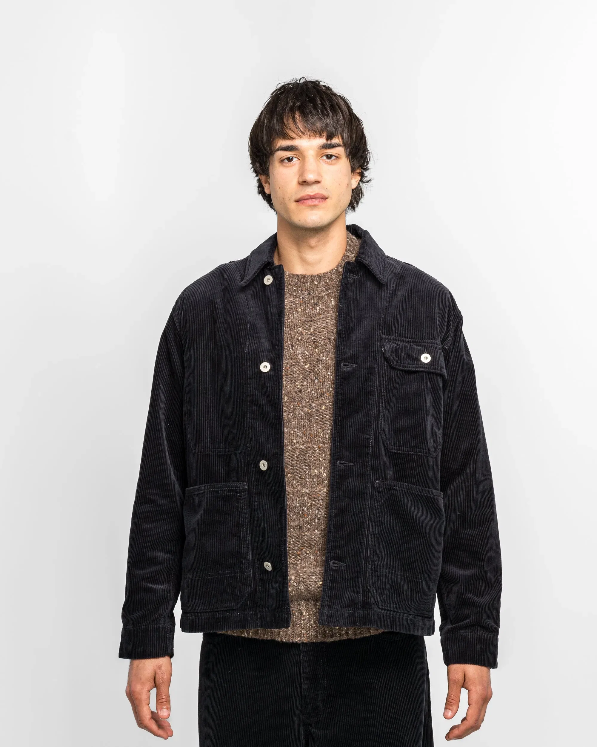 Norse Projects Folke Wide Corduroy Chore Jacket - Dark Navy