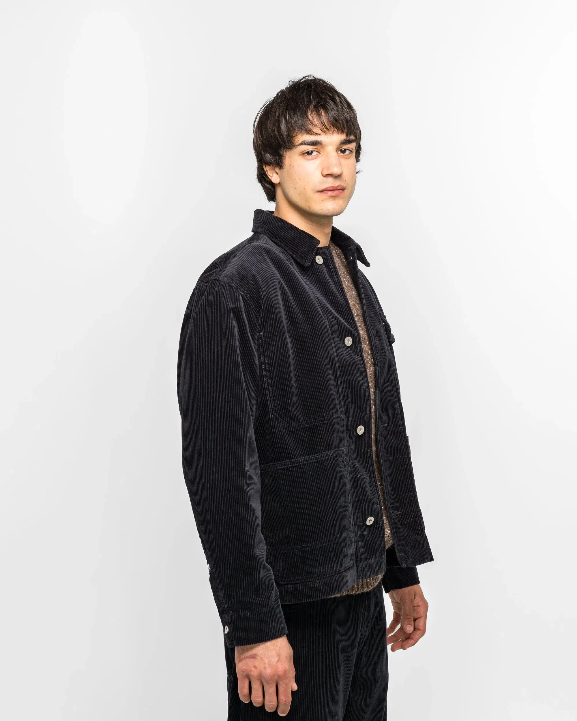 Norse Projects Folke Wide Corduroy Chore Jacket - Dark Navy