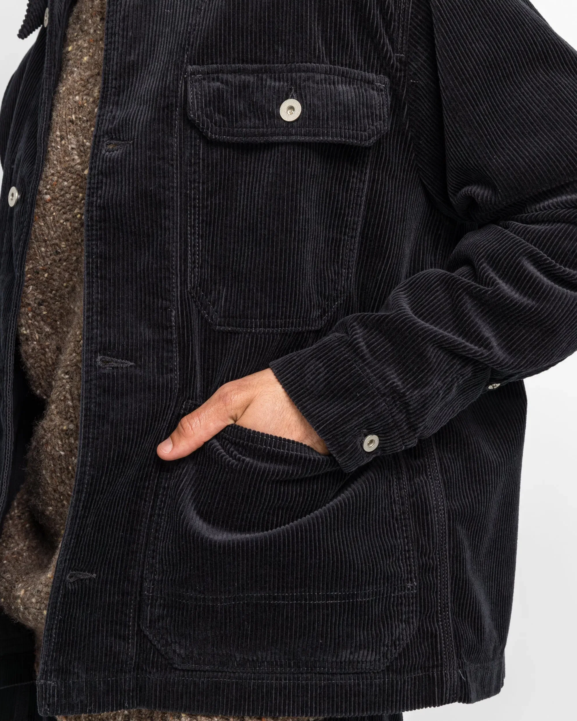 Norse Projects Folke Wide Corduroy Chore Jacket - Dark Navy