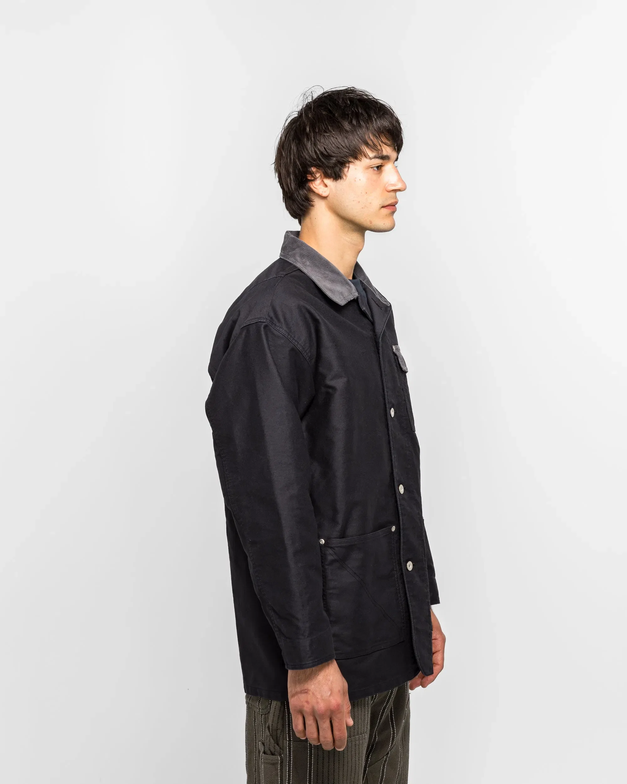 NOMARHYTHM TEXTILE French Work Coverall Jacket - Black