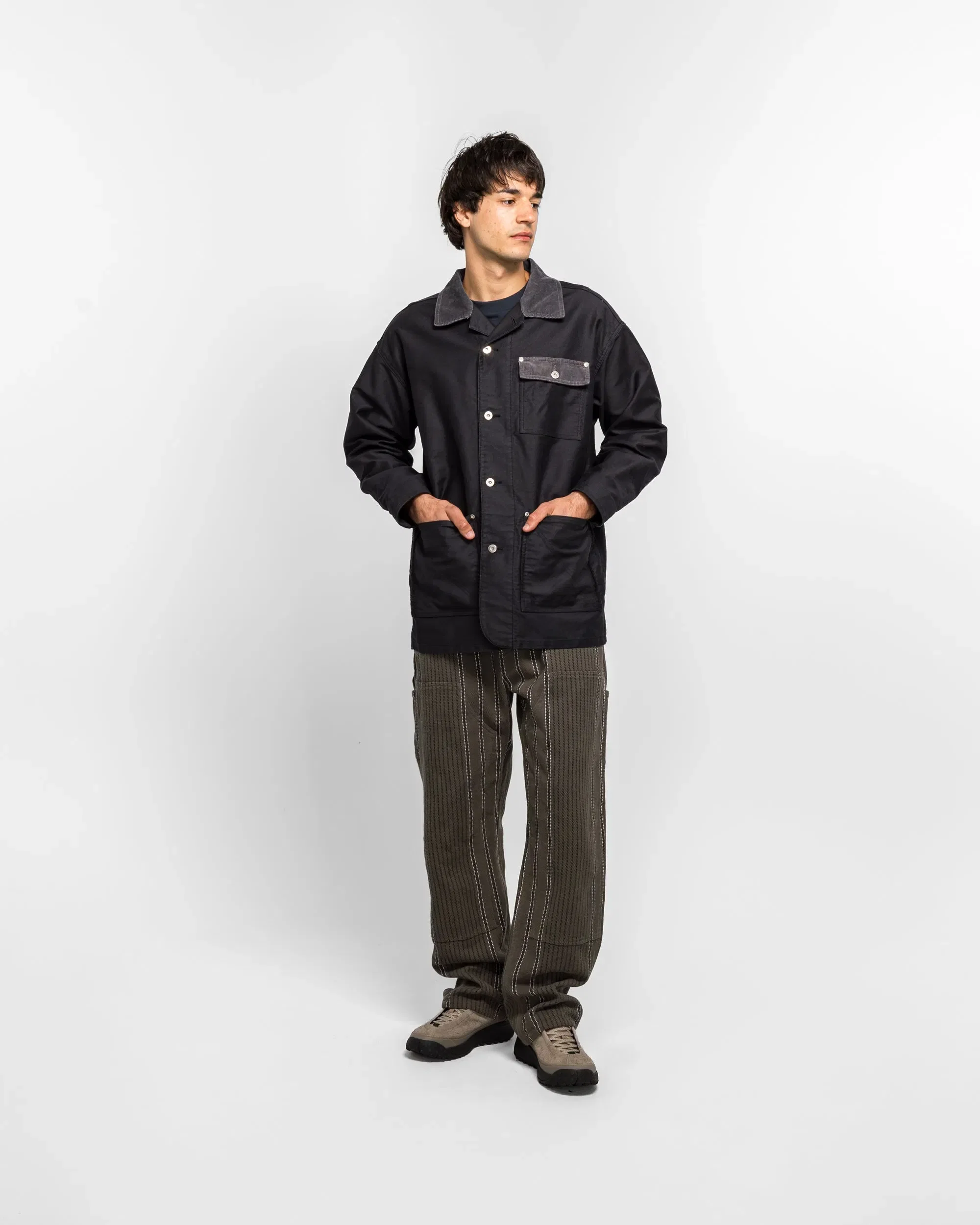 NOMARHYTHM TEXTILE French Work Coverall Jacket - Black
