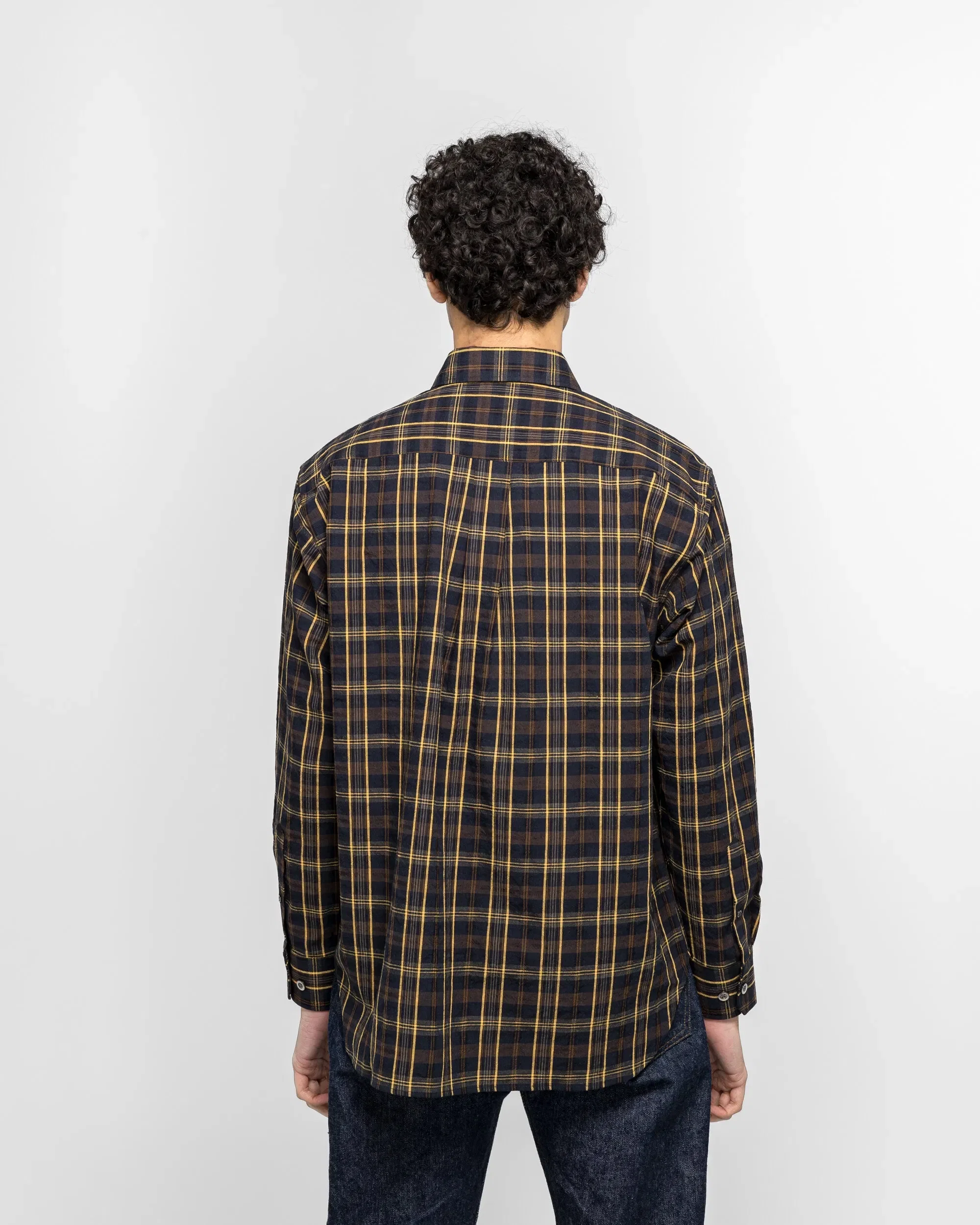 Norse Projects Ole Oversize Wool Check Shirt - Dark Navy