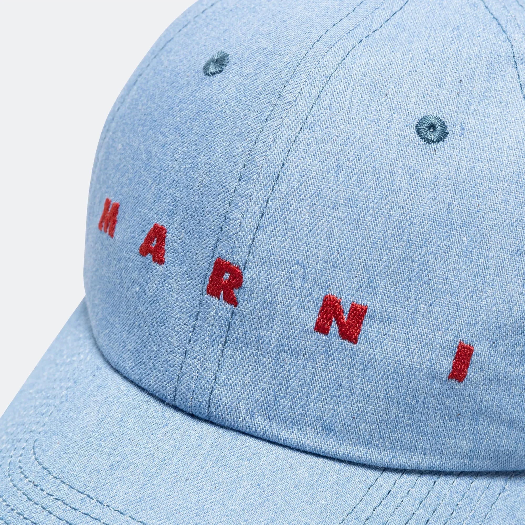 Marni Gabardine Baseball Cap with embroidered logo - Blue