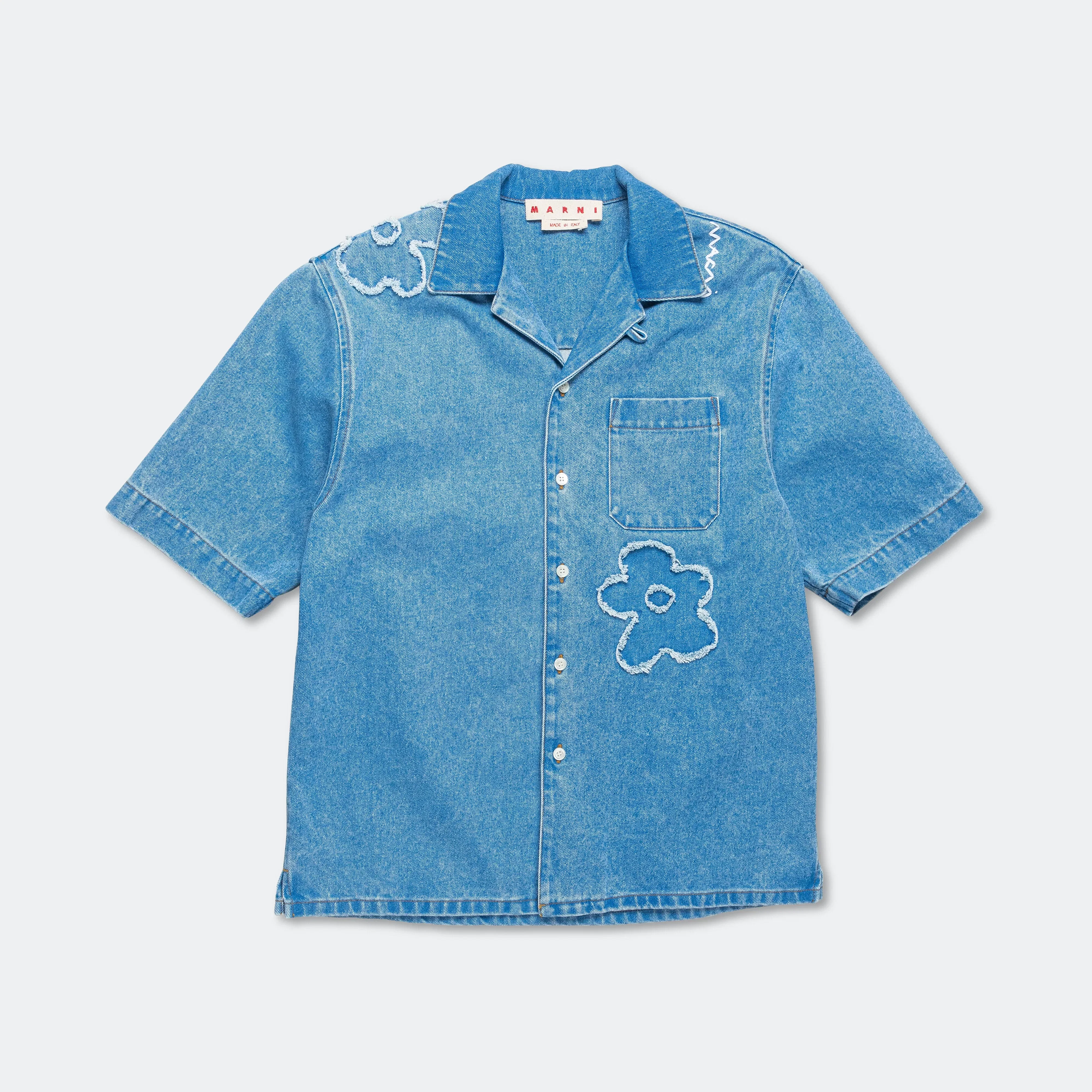 Marni Short Sleeve Bowling Shirt - Cobalt