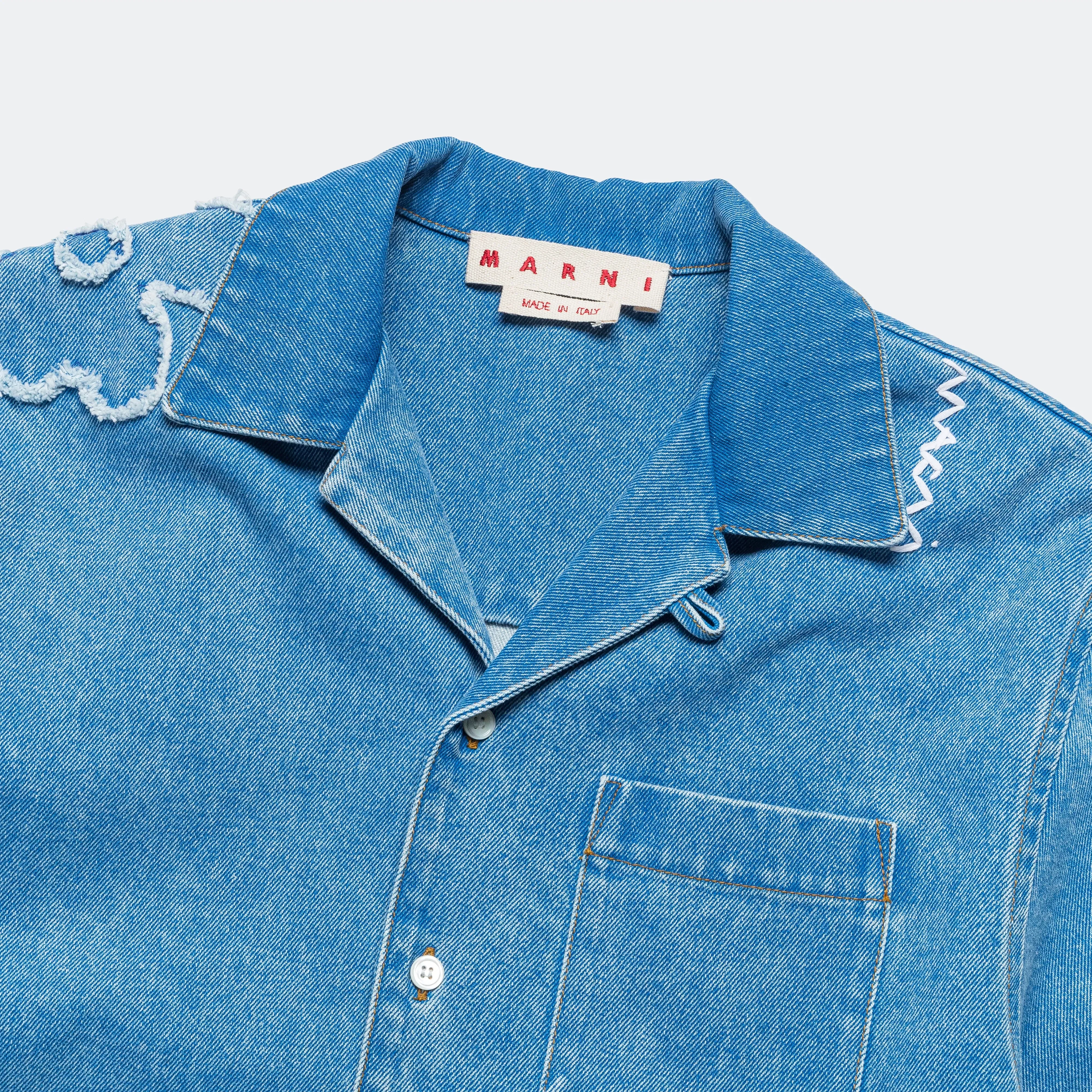 Marni Short Sleeve Bowling Shirt - Cobalt