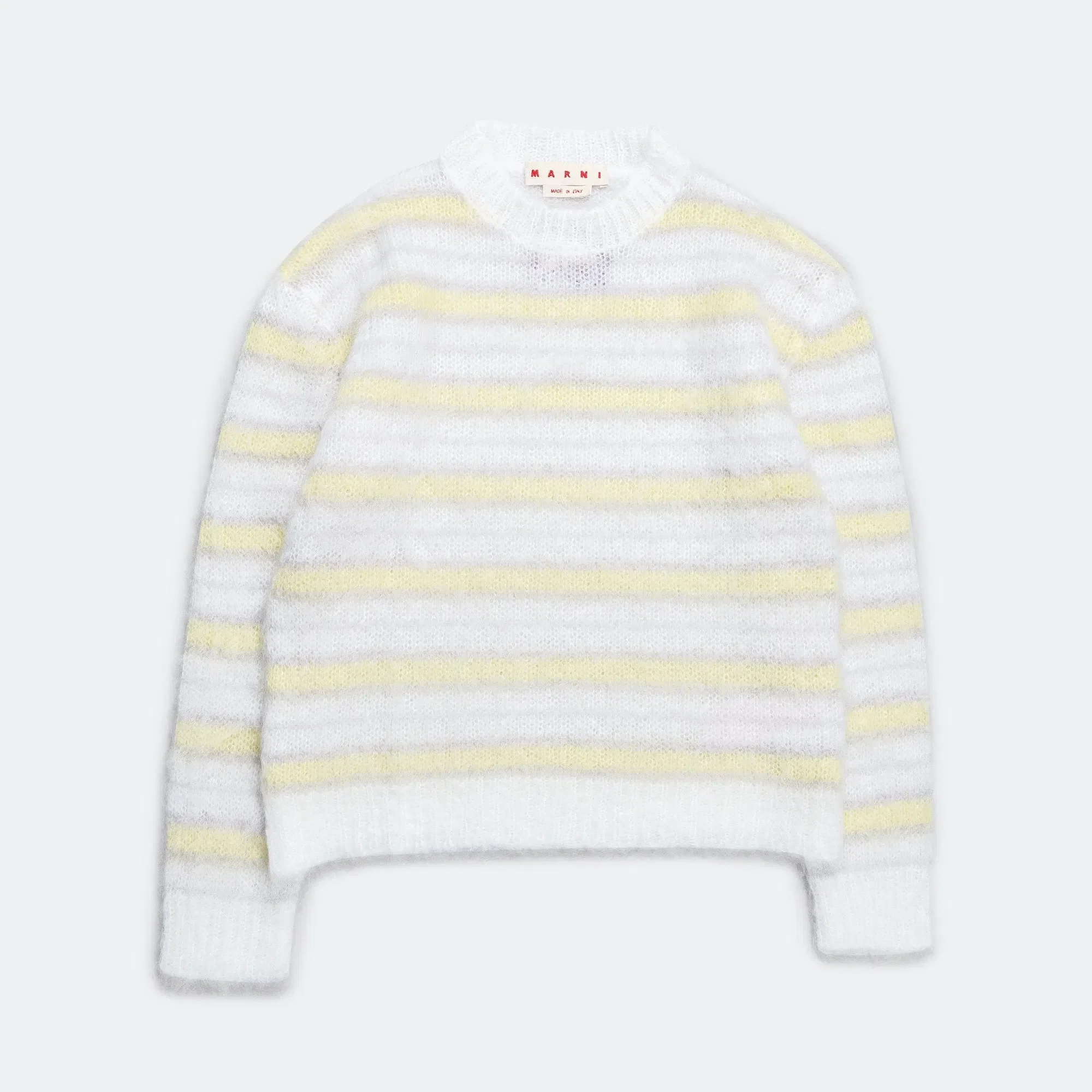Marni Striped Mohair Sweater - Lily White