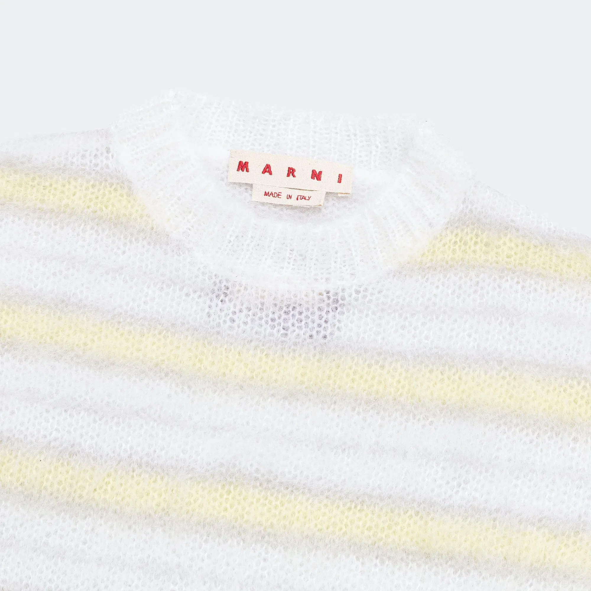 Marni Striped Mohair Sweater - Lily White