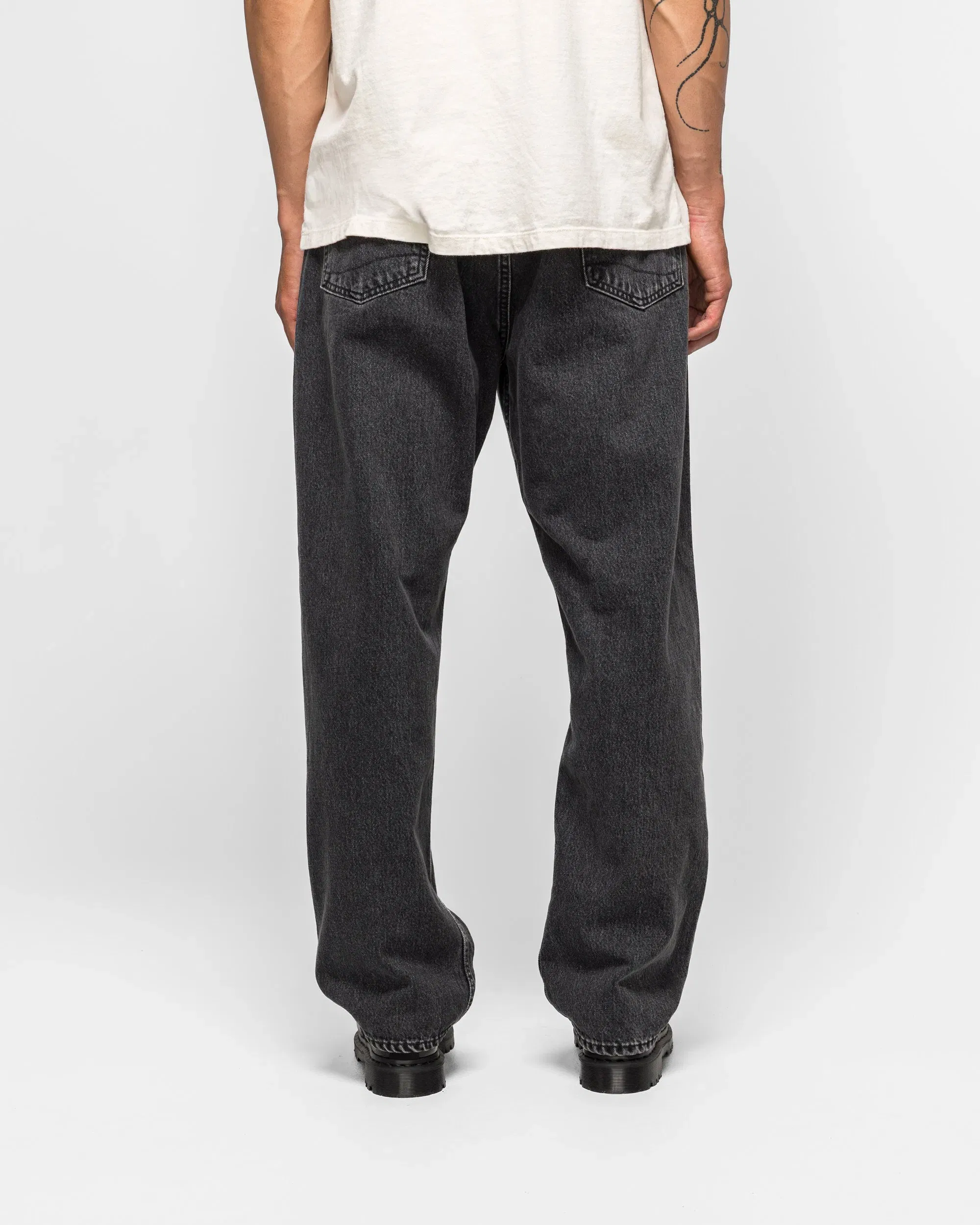 orSlow 101 Dad's Fit Denim Pants - Black Denim Stone Wash