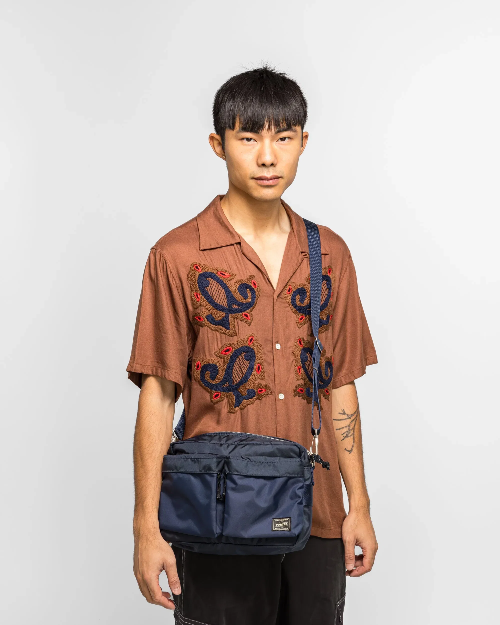 Porter-Yoshida & Co. Force Shoulder Bag (S) - Navy