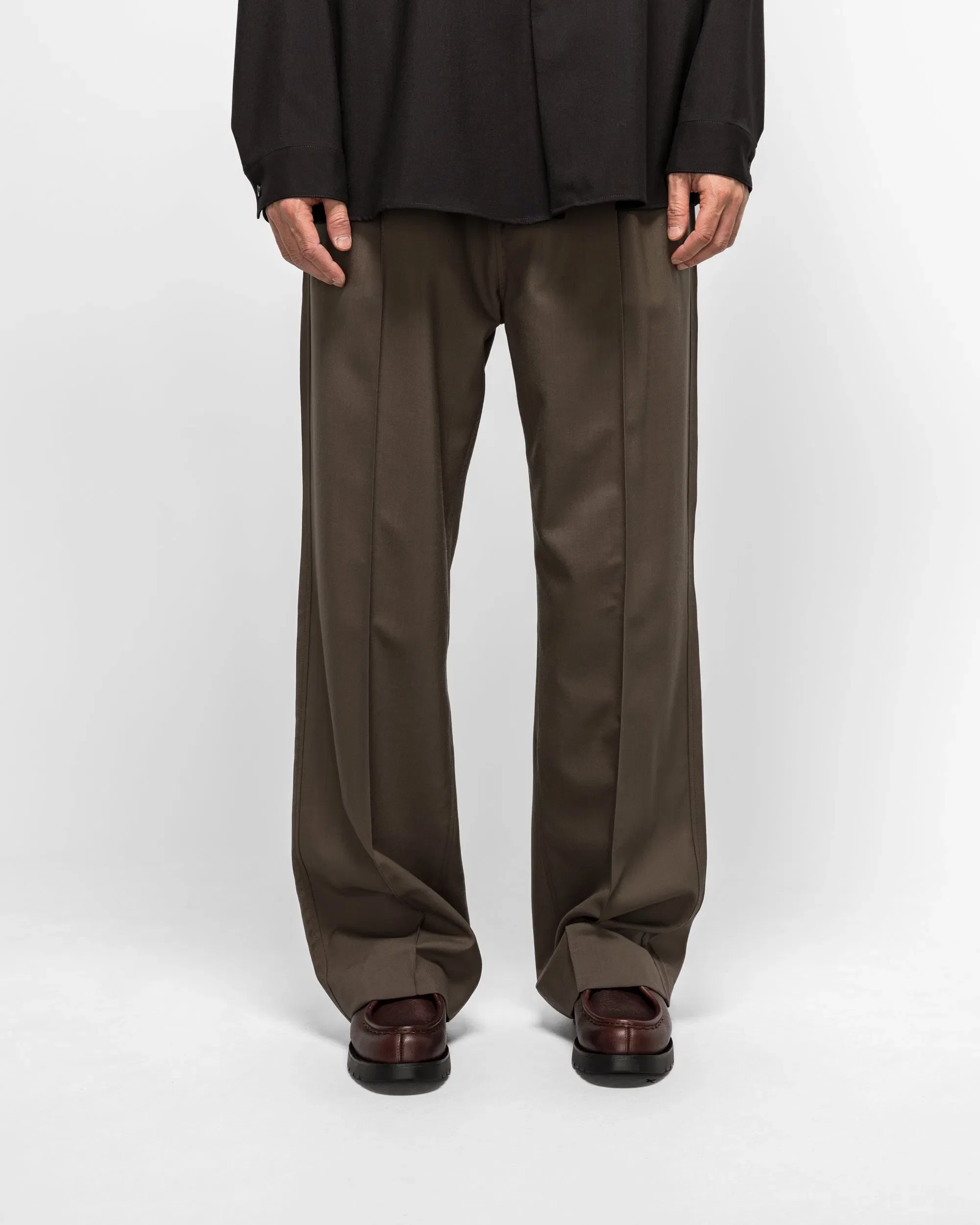 Marni Tropical Wool Pleated Trousers - Truffle
