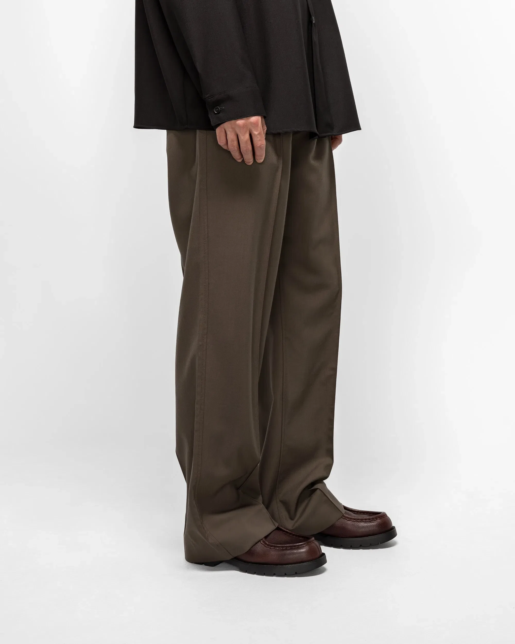 Marni Tropical Wool Pleated Trousers - Truffle