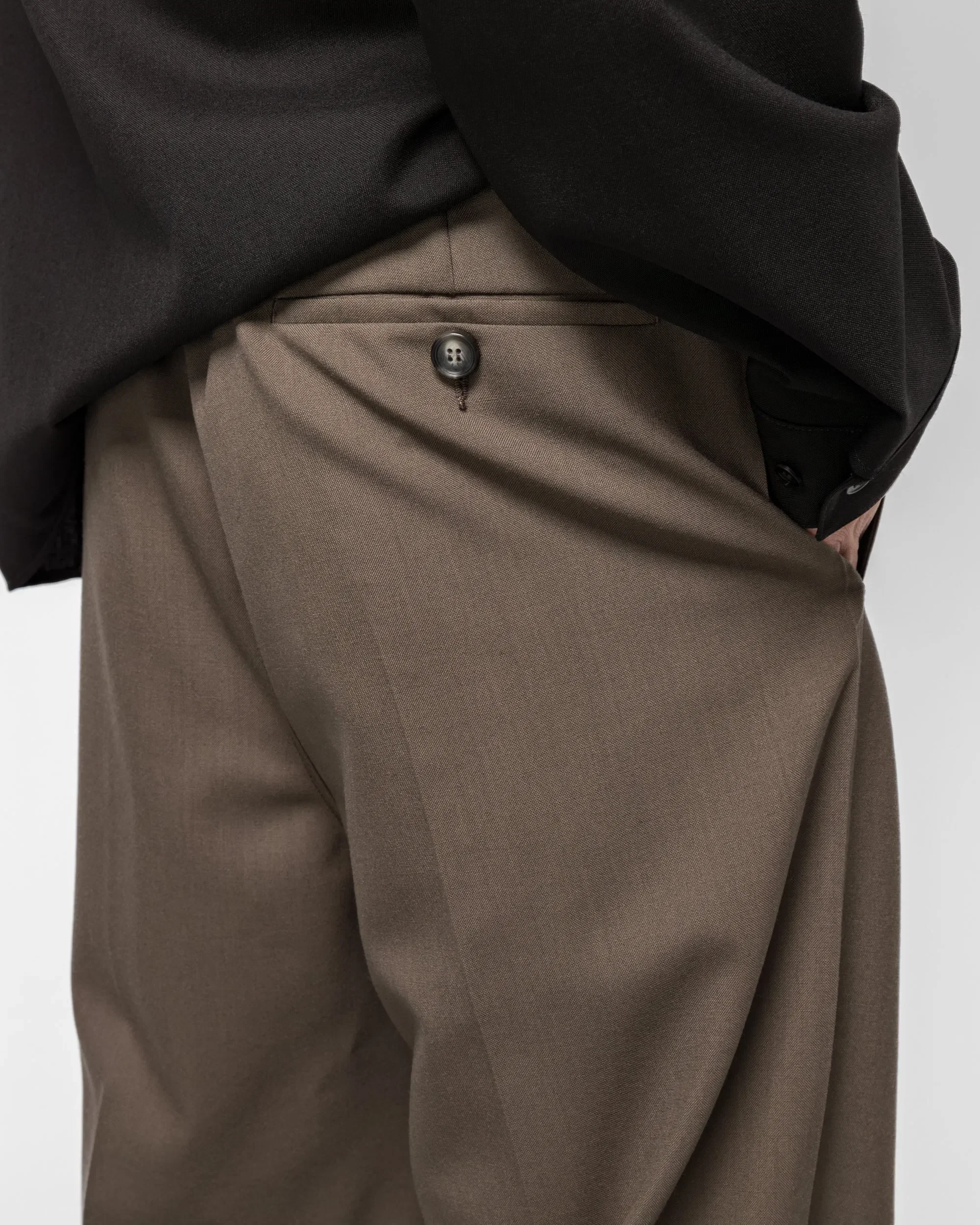 Marni Tropical Wool Pleated Trousers - Truffle