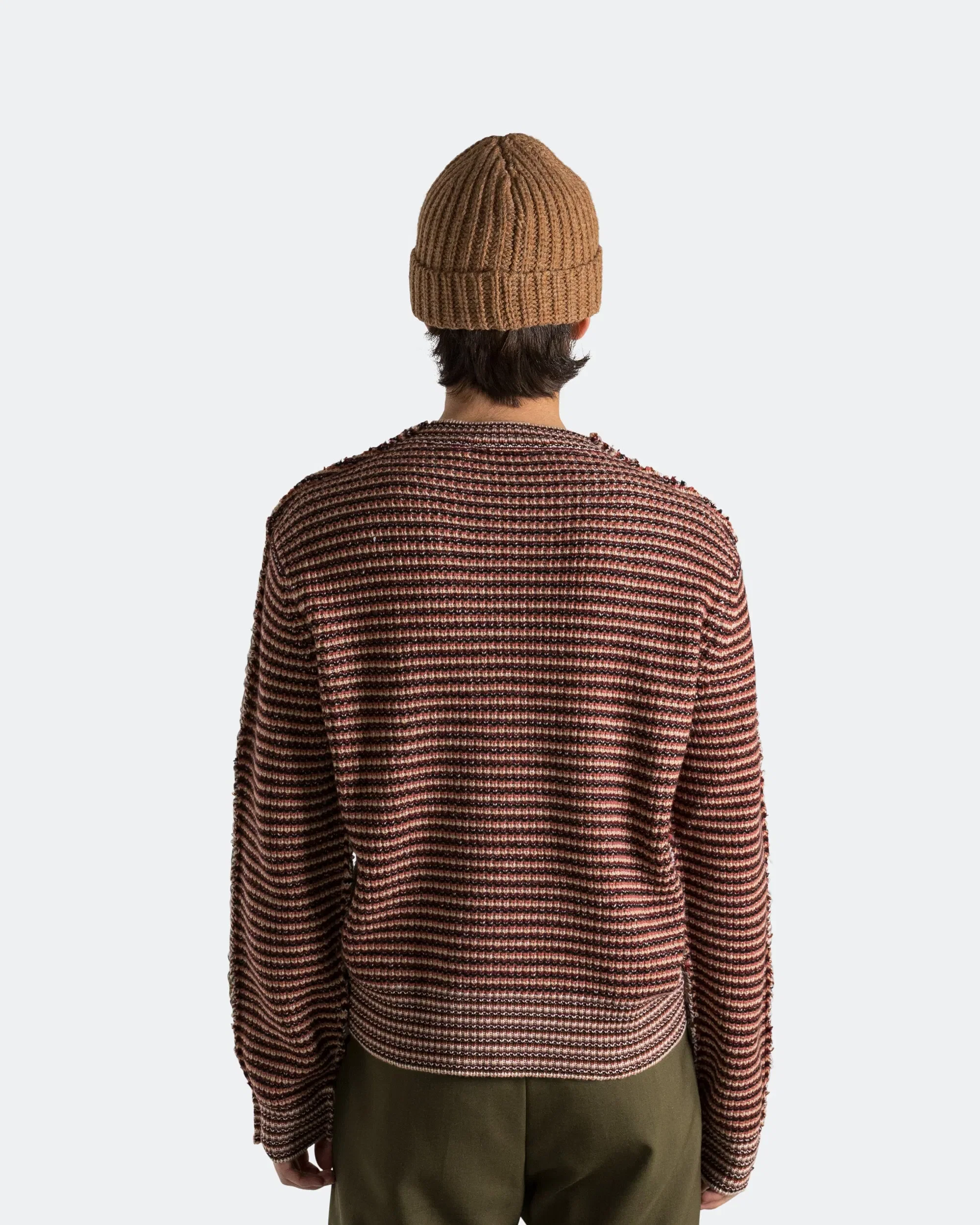 Marni Mixed Stripe Blend Roundneck Sweater - Soft Pink