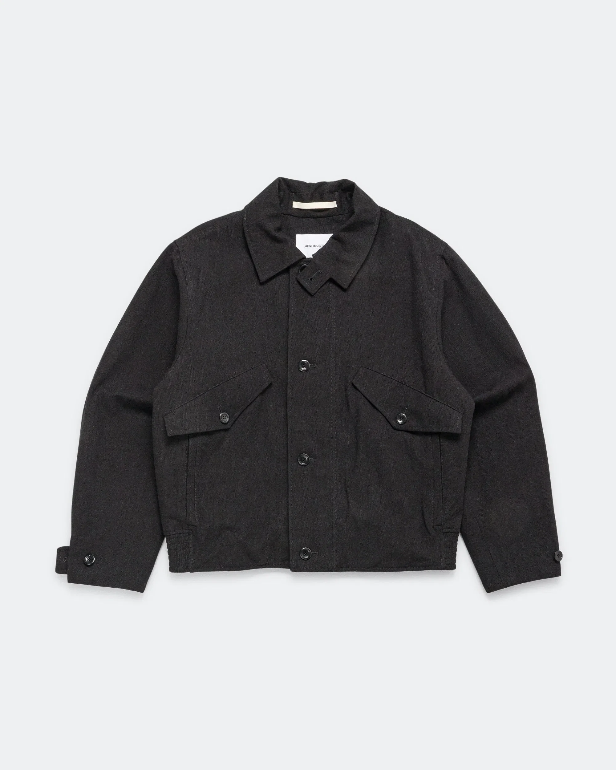 Norse Projects Vandel Herringbone Twill Flight Jacket - All Black