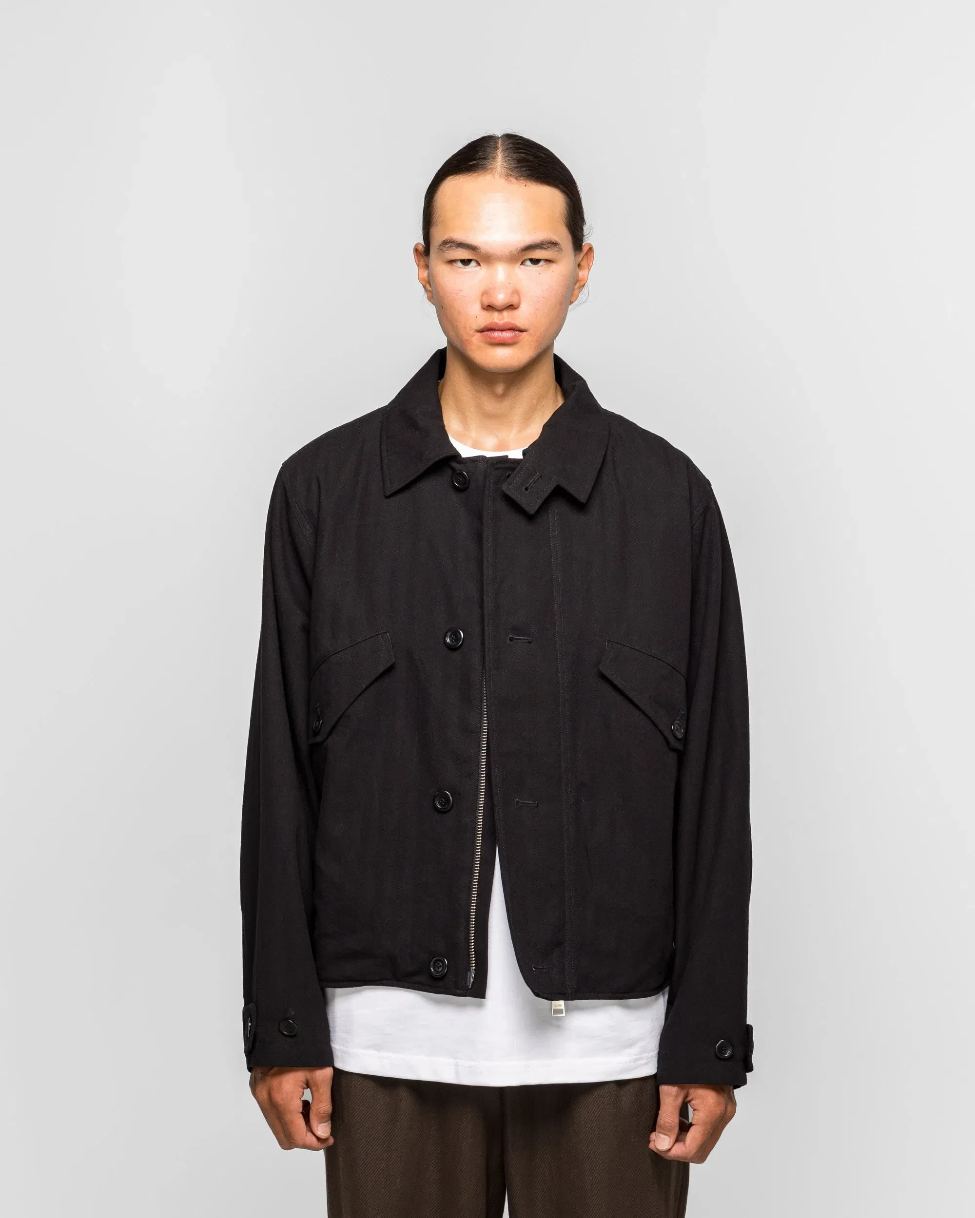 Norse Projects Vandel Herringbone Twill Flight Jacket - All Black
