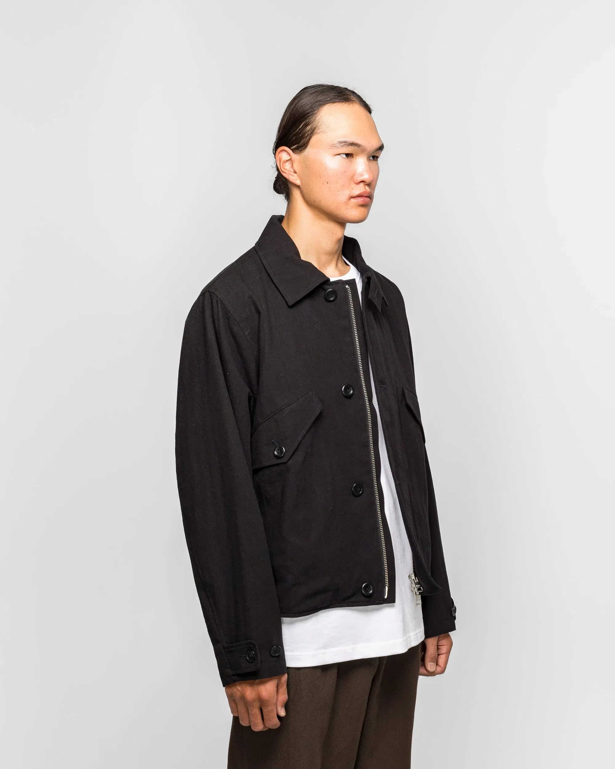 Norse Projects Vandel Herringbone Twill Flight Jacket - All Black