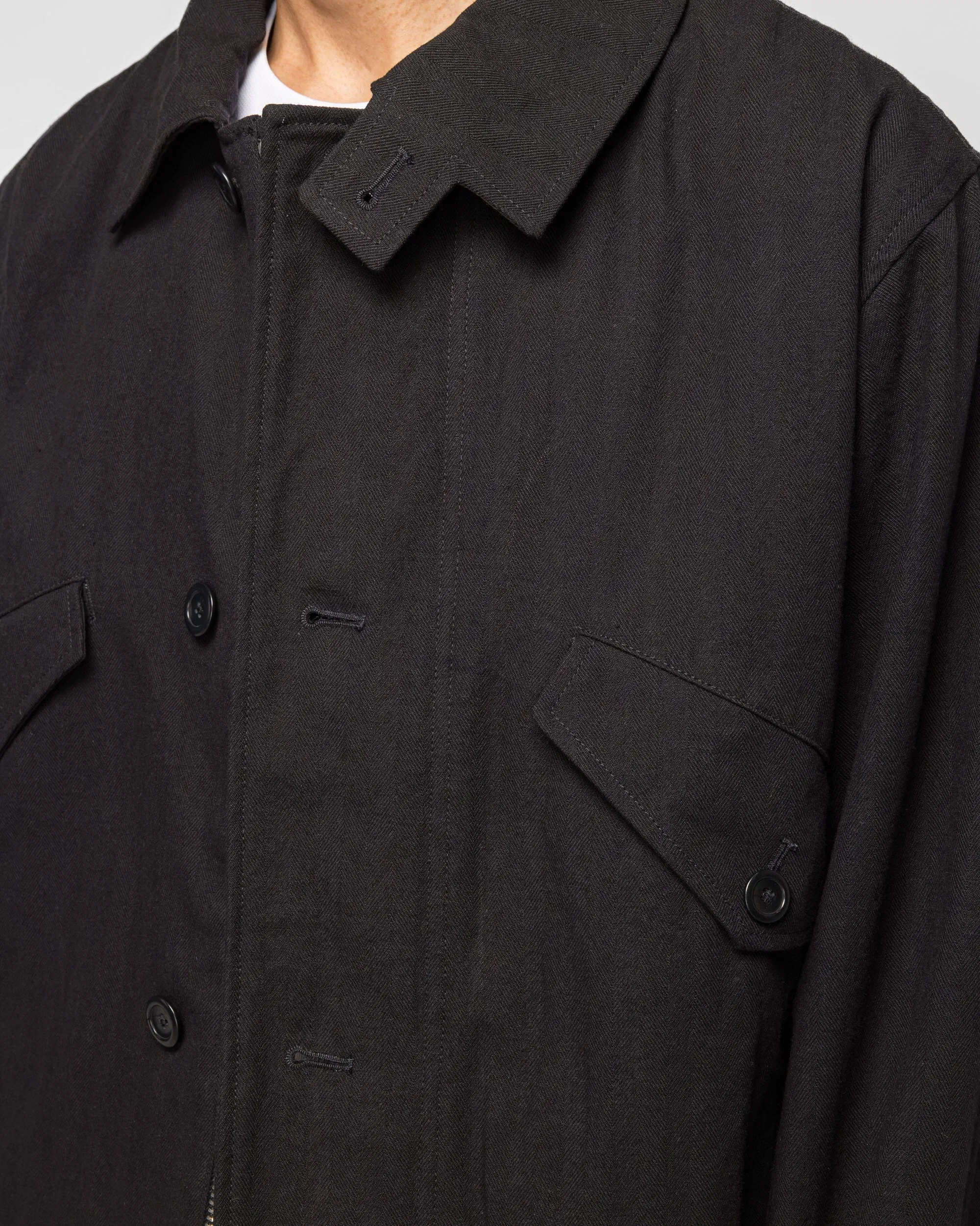 Norse Projects Vandel Herringbone Twill Flight Jacket - All Black