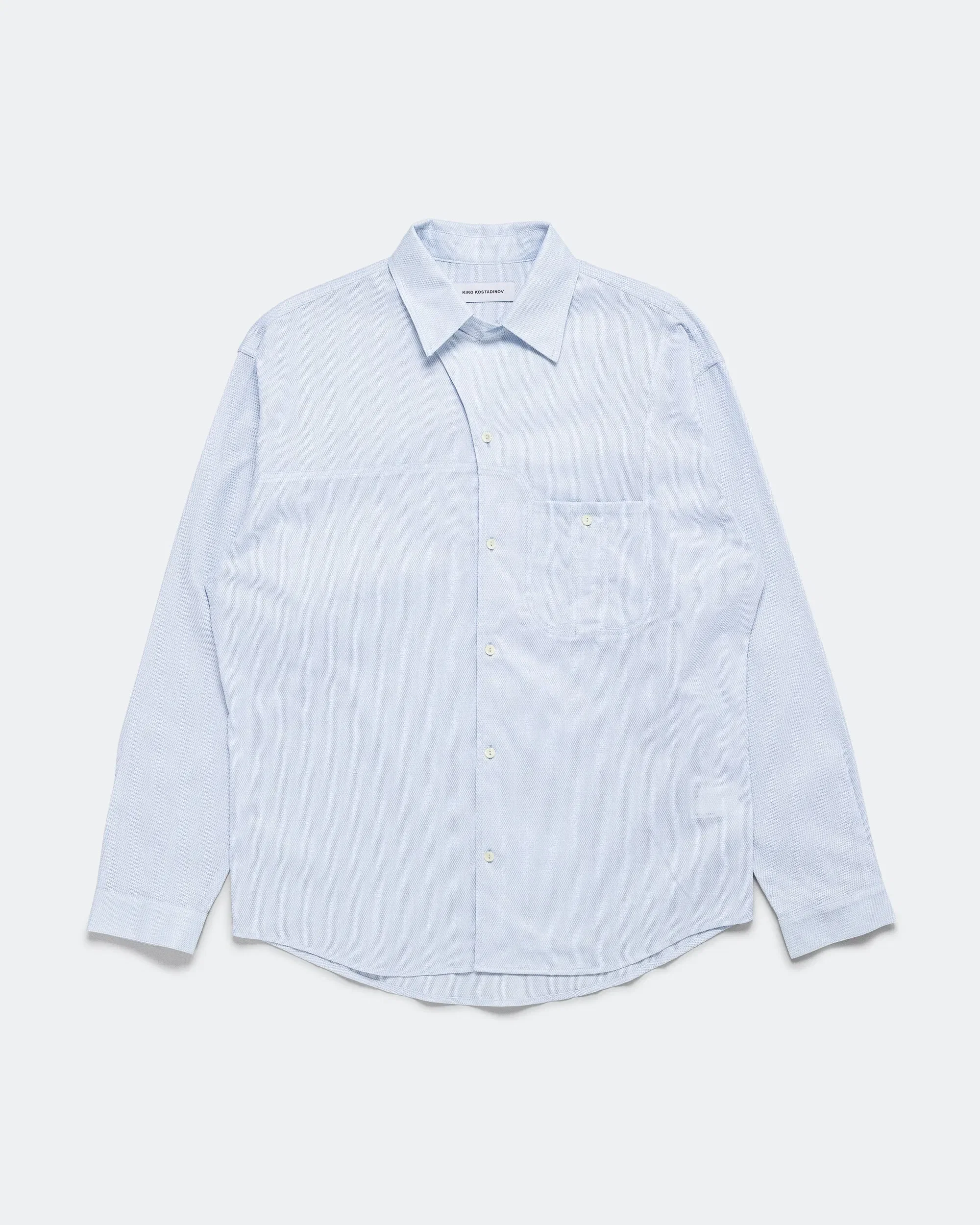 Kiko Kostadinov Veca Panelled Shirt - Pale Blue Mesh Shirting