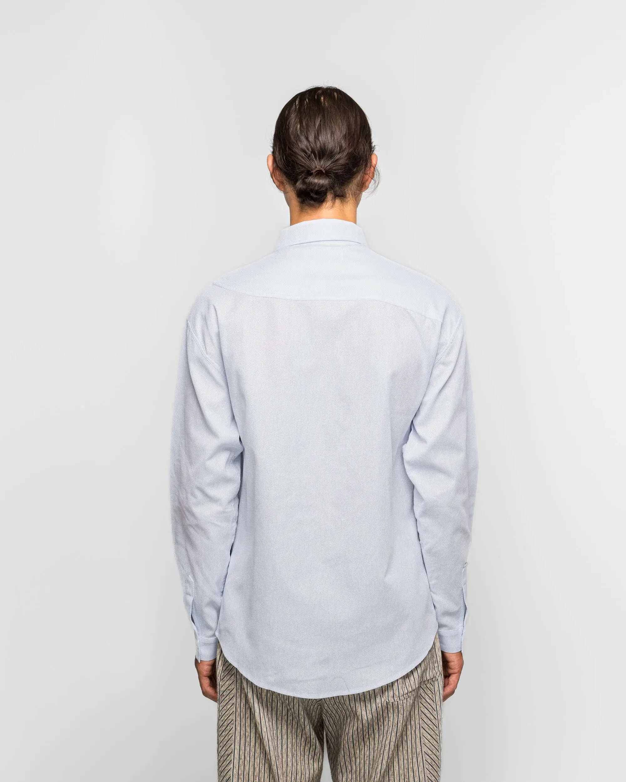 Kiko Kostadinov Veca Panelled Shirt - Pale Blue Mesh Shirting